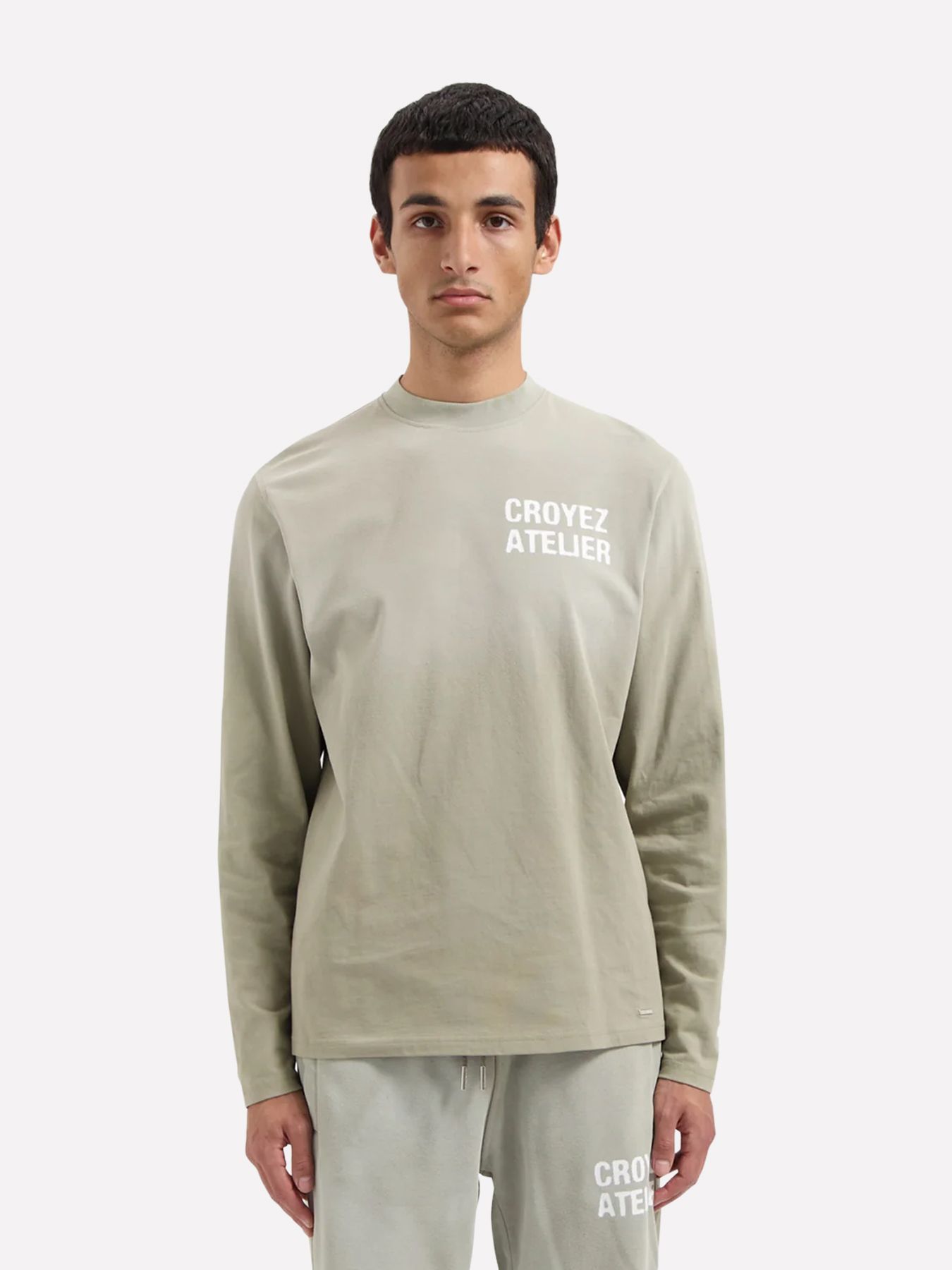 Croyez Croyez Sprayed Atelier Longsleeve T-Shirt 2401 dusty olive 00117885-EKA26013600000008