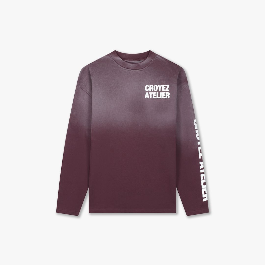 Croyez Croyez Sprayed Atelier Longsleeve T-Shirt 45004 burgundy 00117885-EKA26013600000009