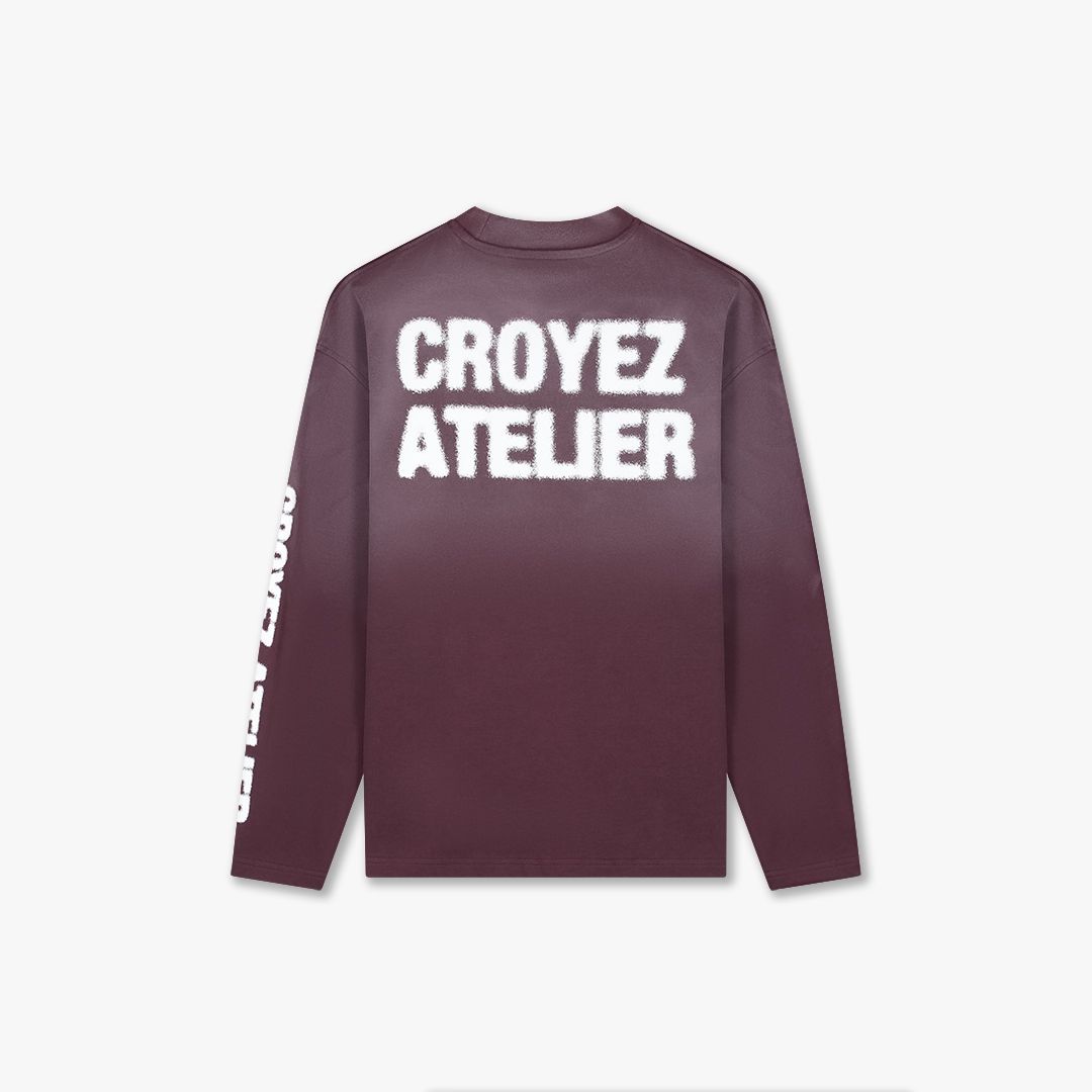 Croyez Croyez Sprayed Atelier Longsleeve T-Shirt 45004 burgundy 2900165507049