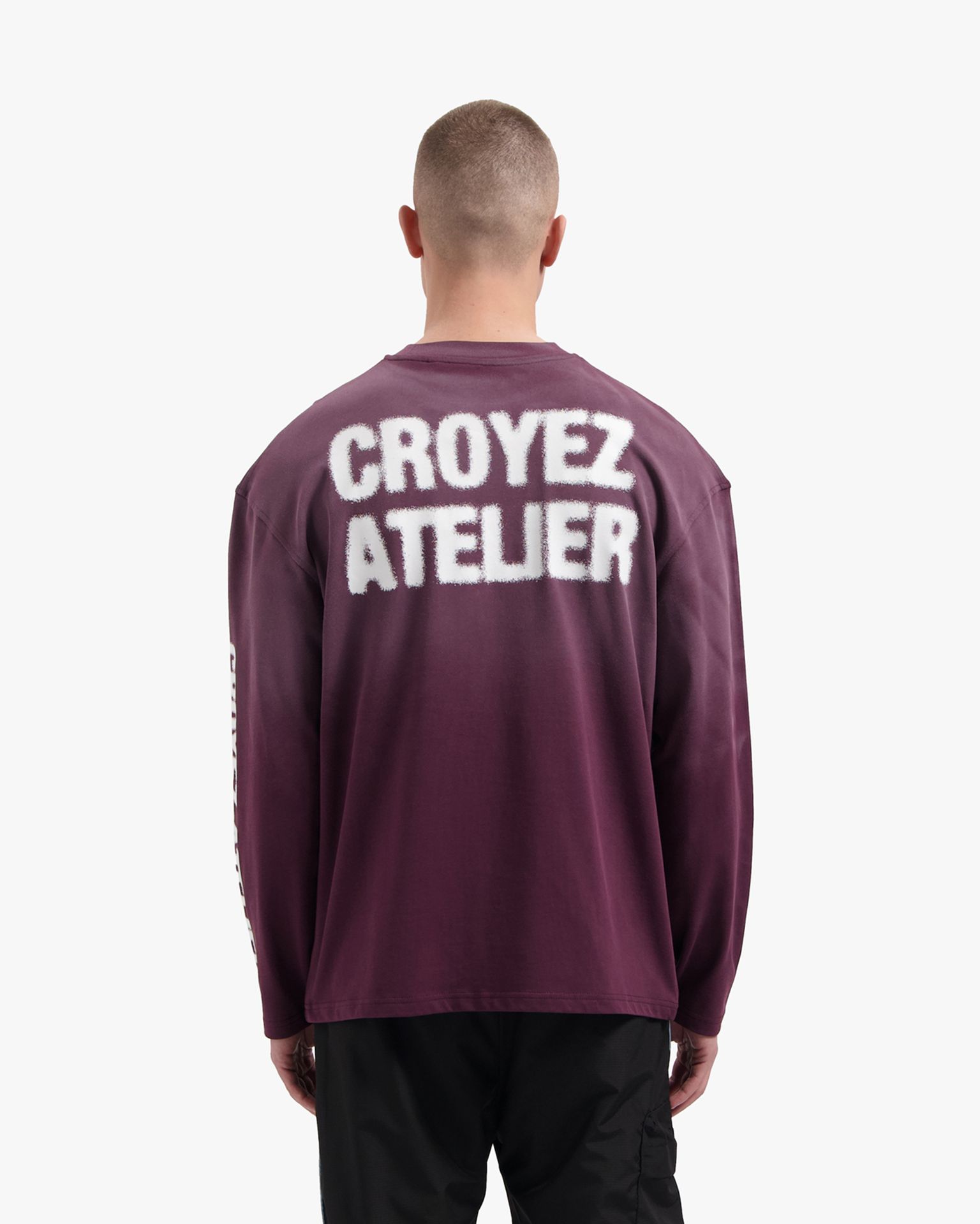 Croyez Croyez Sprayed Atelier Longsleeve T-Shirt 45004 burgundy 2900165507049