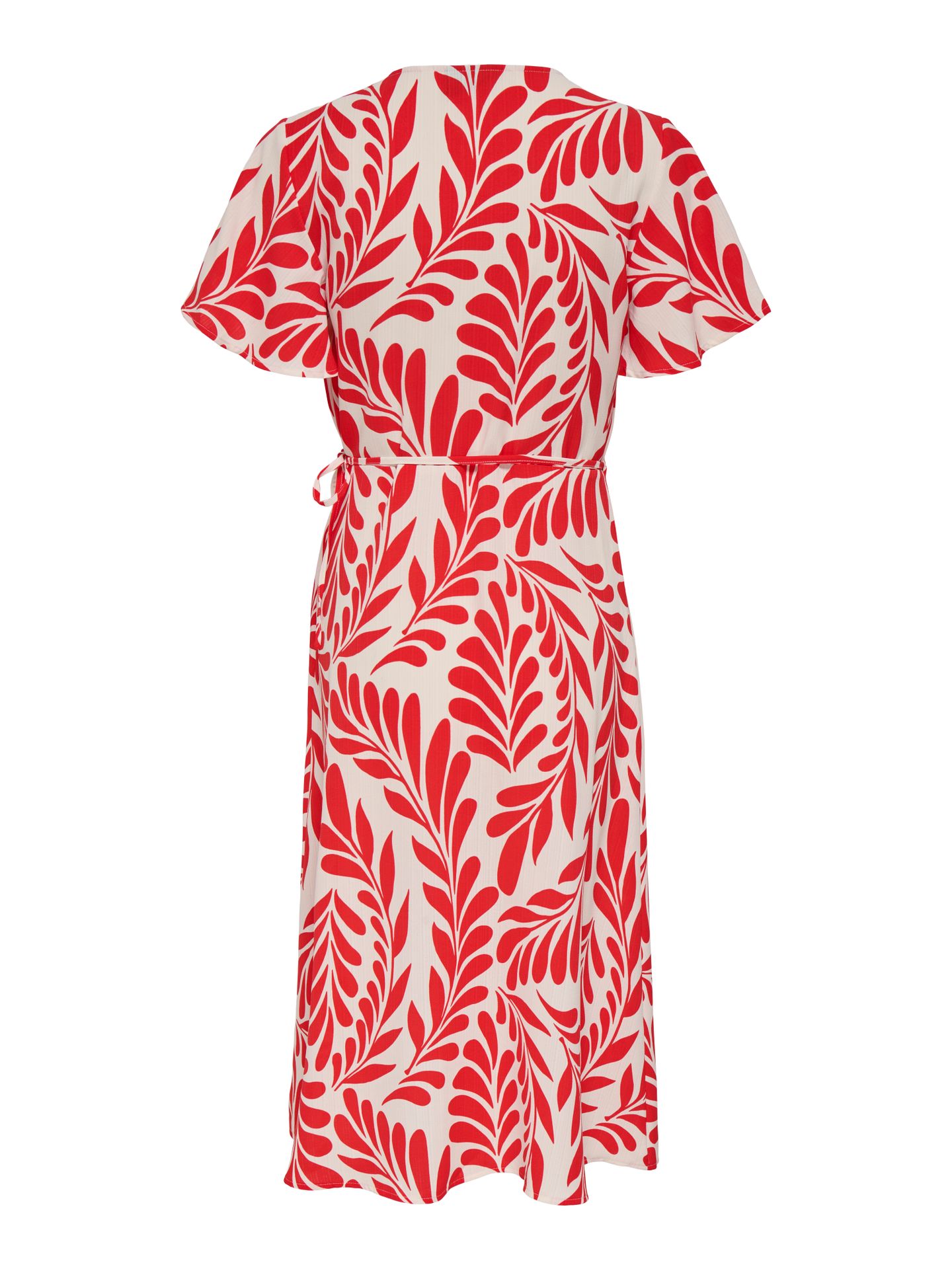 Only ONLCALI LIFE S/S WRAP DRESS WVN NOO Poppy Red/LEAF 00117889-EKA26011400003498