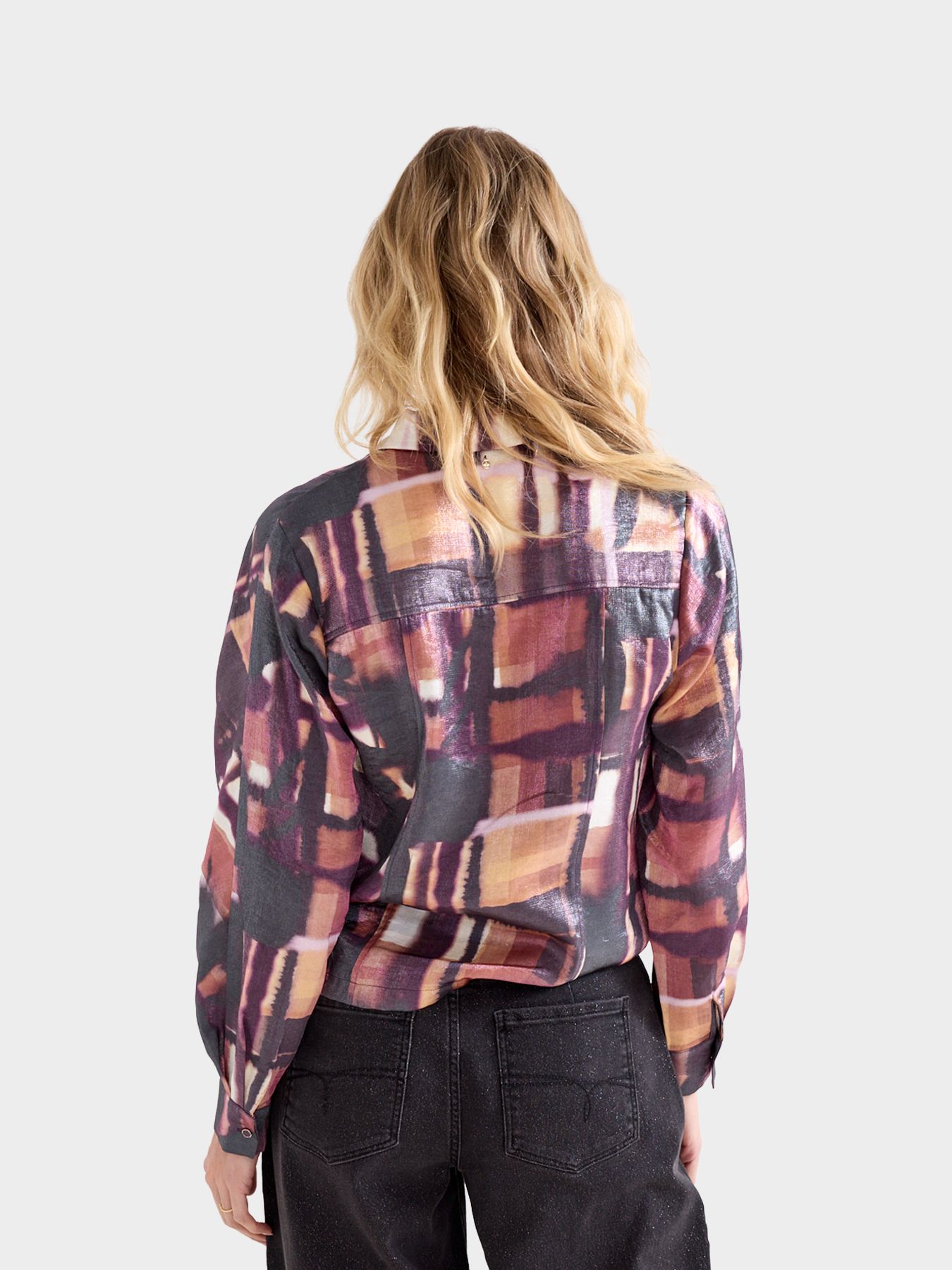 Tramontana Blouse Floral Checks Print Black and Colour 100004 2900165515013