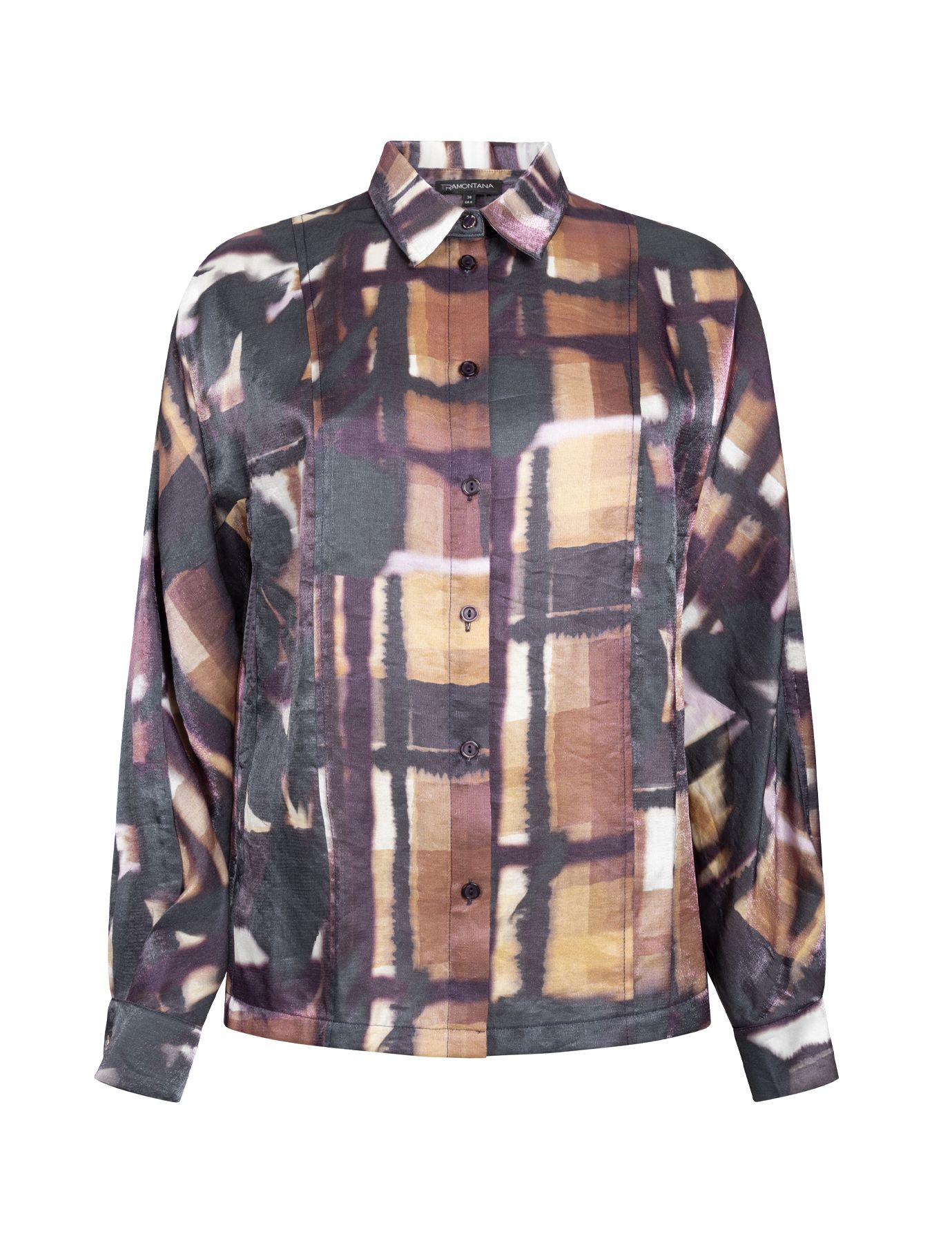 Tramontana Blouse Floral Checks Print Black and Colour 100004 2900165515013