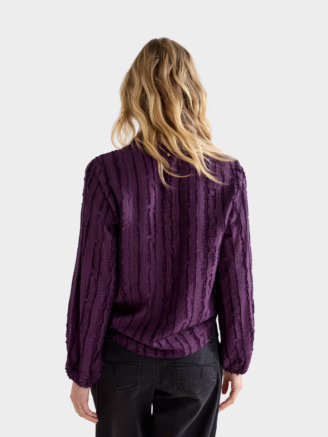 Tramontana Textured Stripe Blouse Aubergine Noir 004840 2900165517017