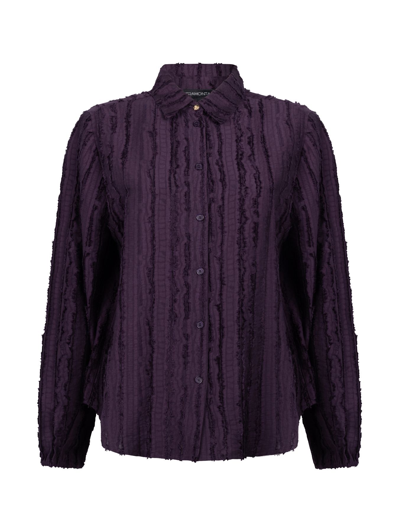 Tramontana Textured Stripe Blouse Aubergine Noir 004840 2900165517017