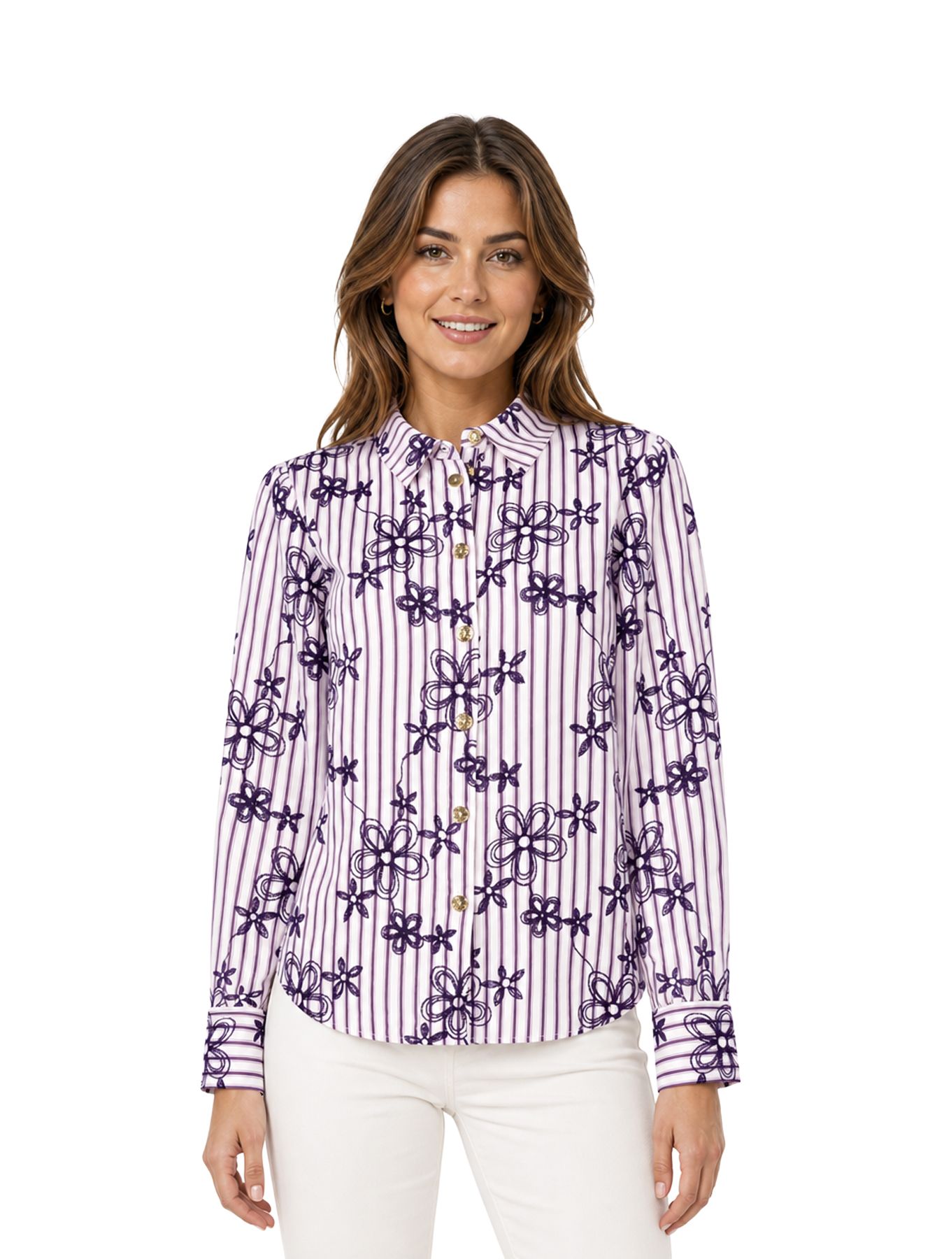 Tramontana Striped Blouse Embro Aubergine Noir 004840 00117895-EKA26012900000060