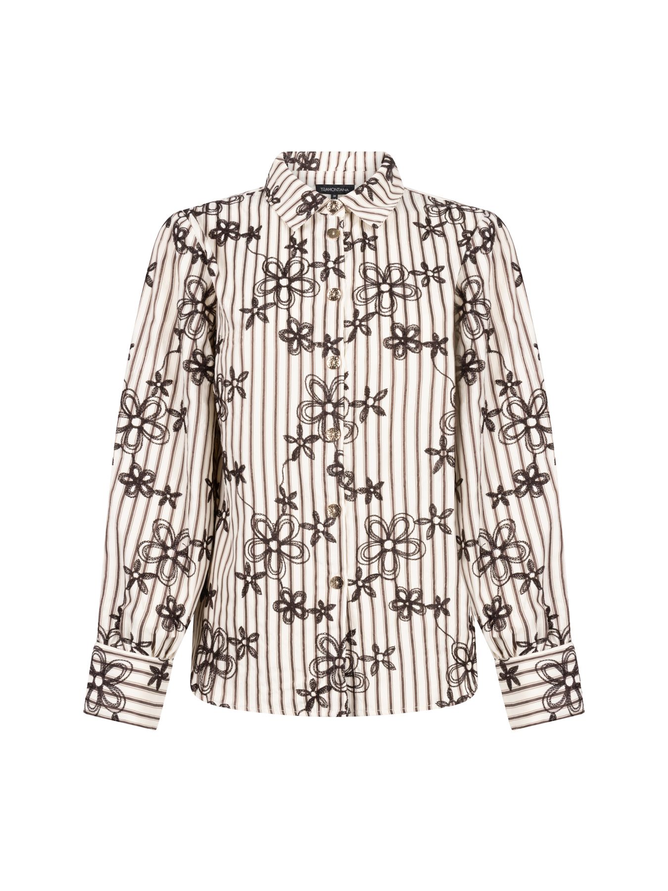 Tramontana Striped Blouse Embro Cafe Noir 002653 2900165518045