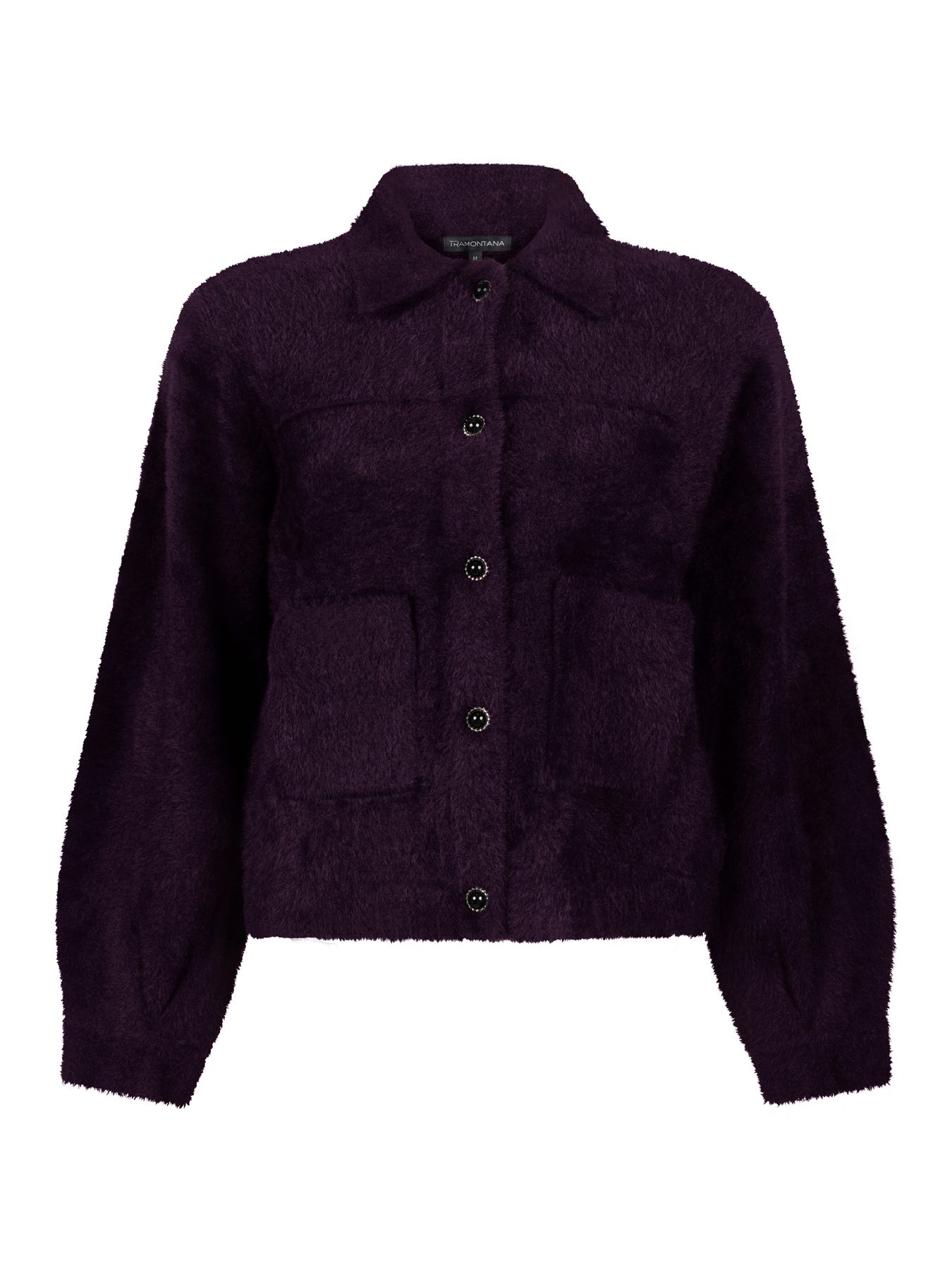 Tramontana Feather Yarn Jacket Aubergine Noir 004840 2900165522042