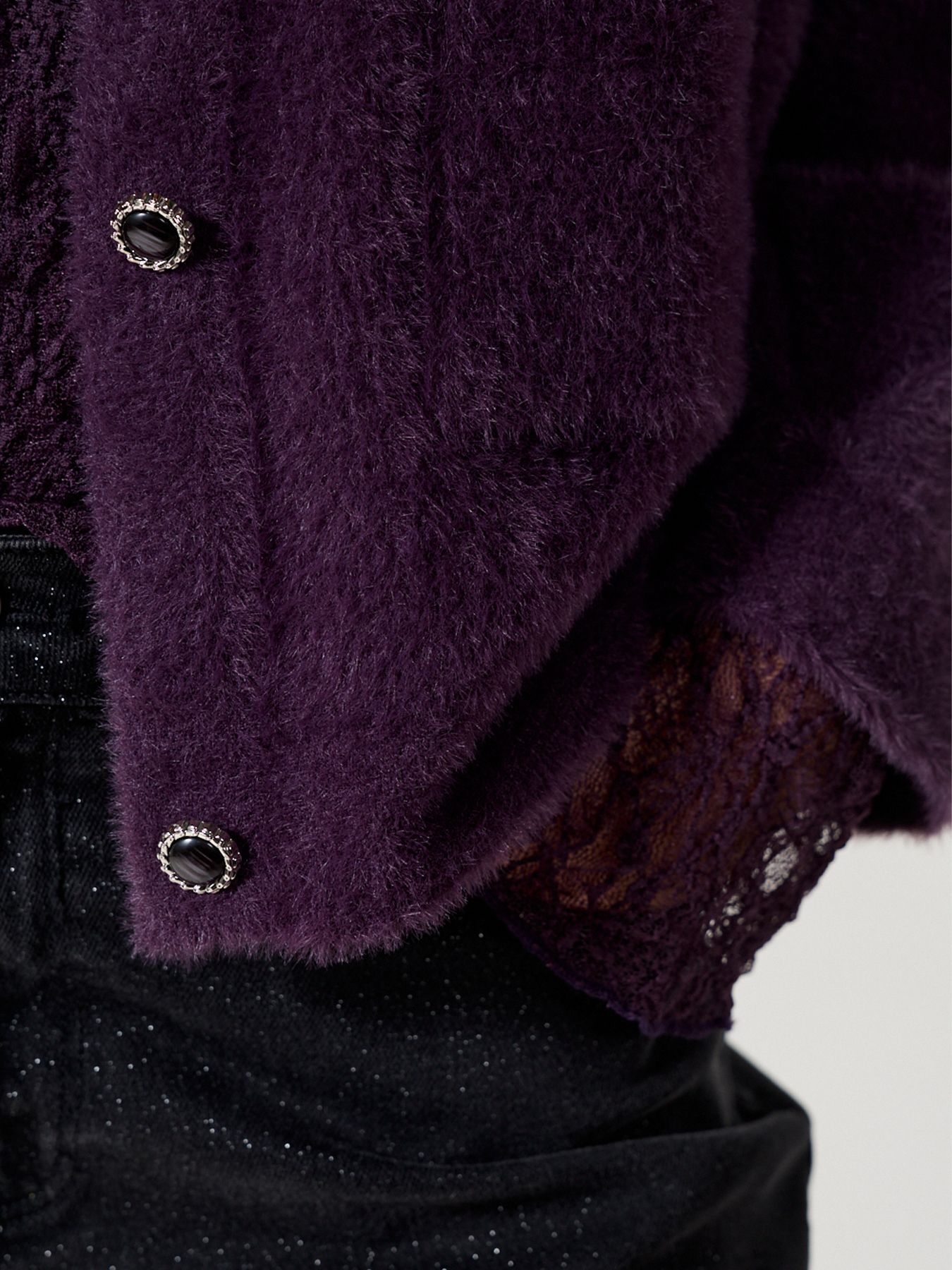 Tramontana Feather Yarn Jacket Aubergine Noir 004840 2900165522042