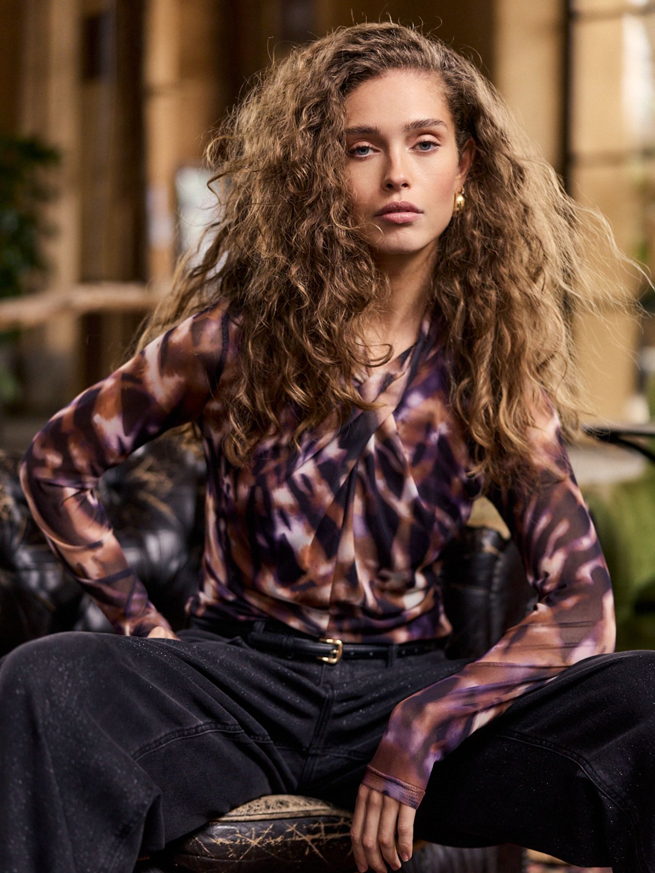 Tramontana Top Winter Eclipse Print Purples 099989 2900165524015