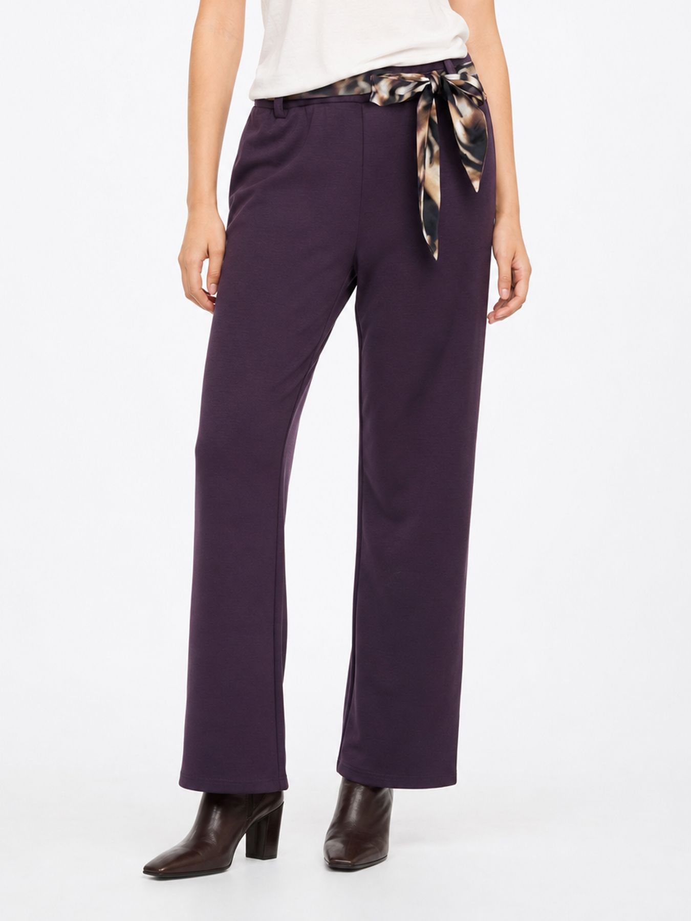 Tramontana Wide-Leg Trousers Scarf Aubergine Noir 004840 00117902-EKA26012900000060
