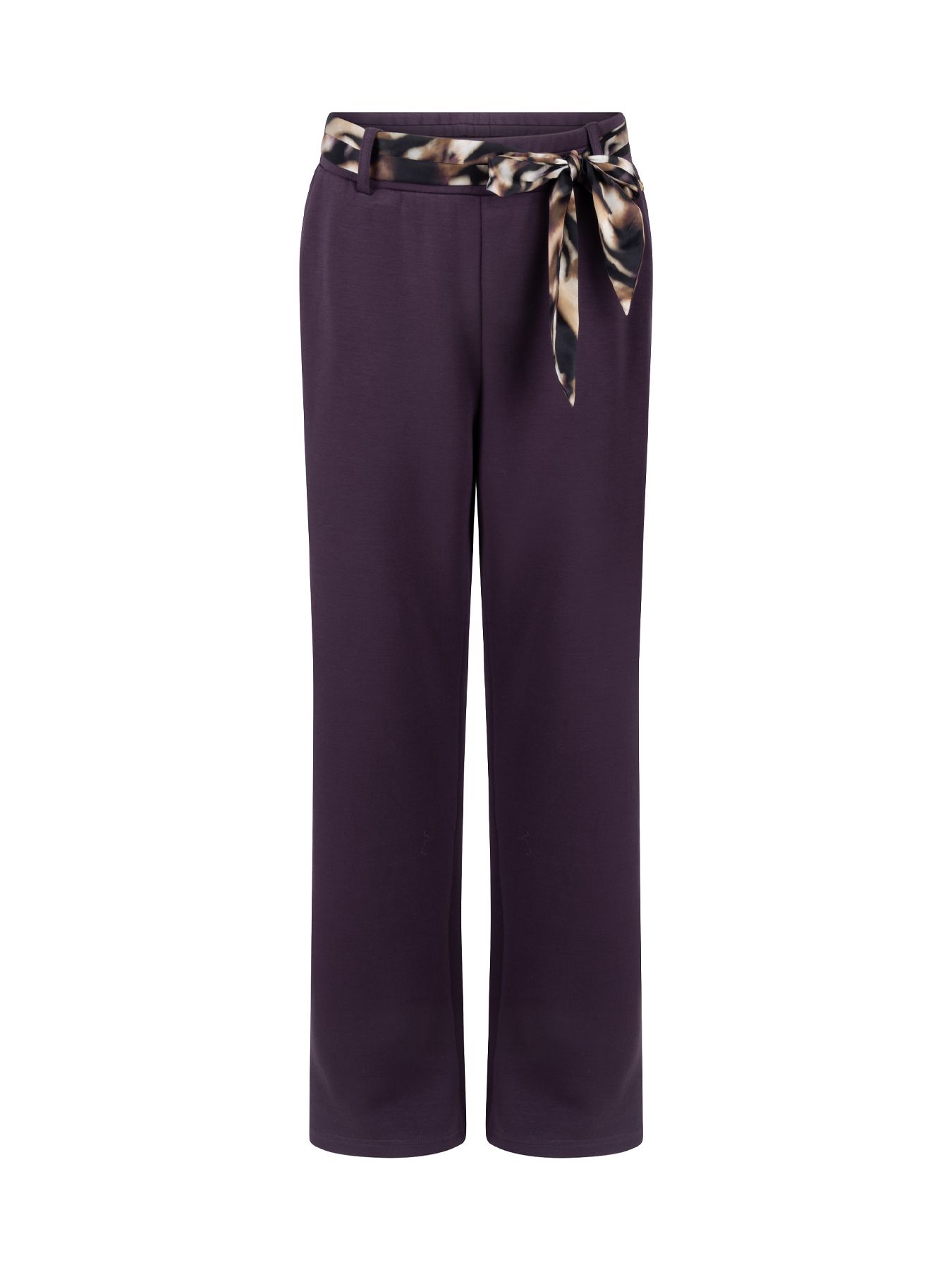 Tramontana Wide-Leg Trousers Scarf Aubergine Noir 004840 2900165526026