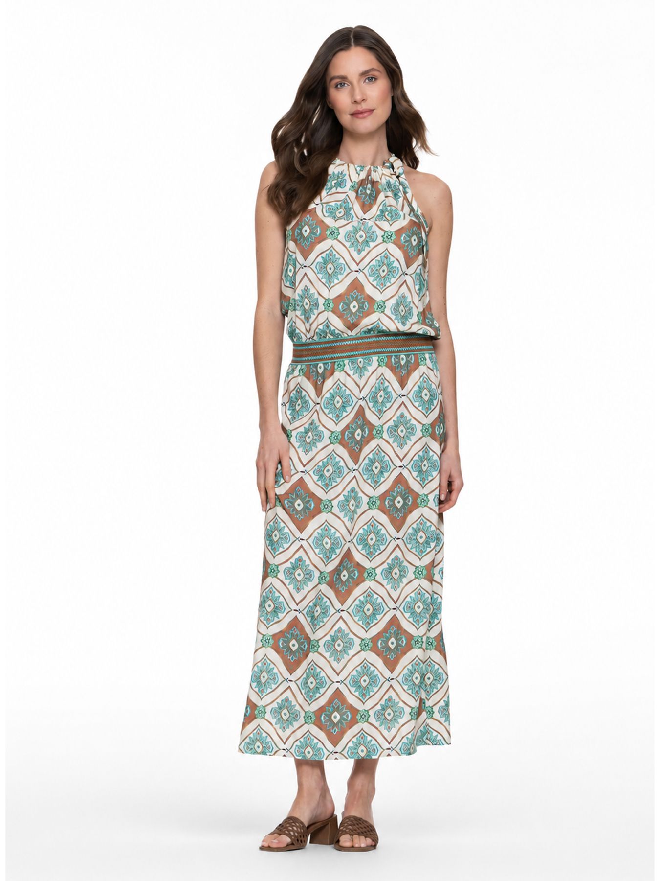 Geisha dress 602 aqua/camel 2900165544068