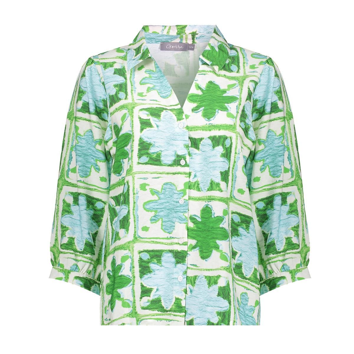 Geisha blouse 530 green/light blue 00117916-EKA26013800000109