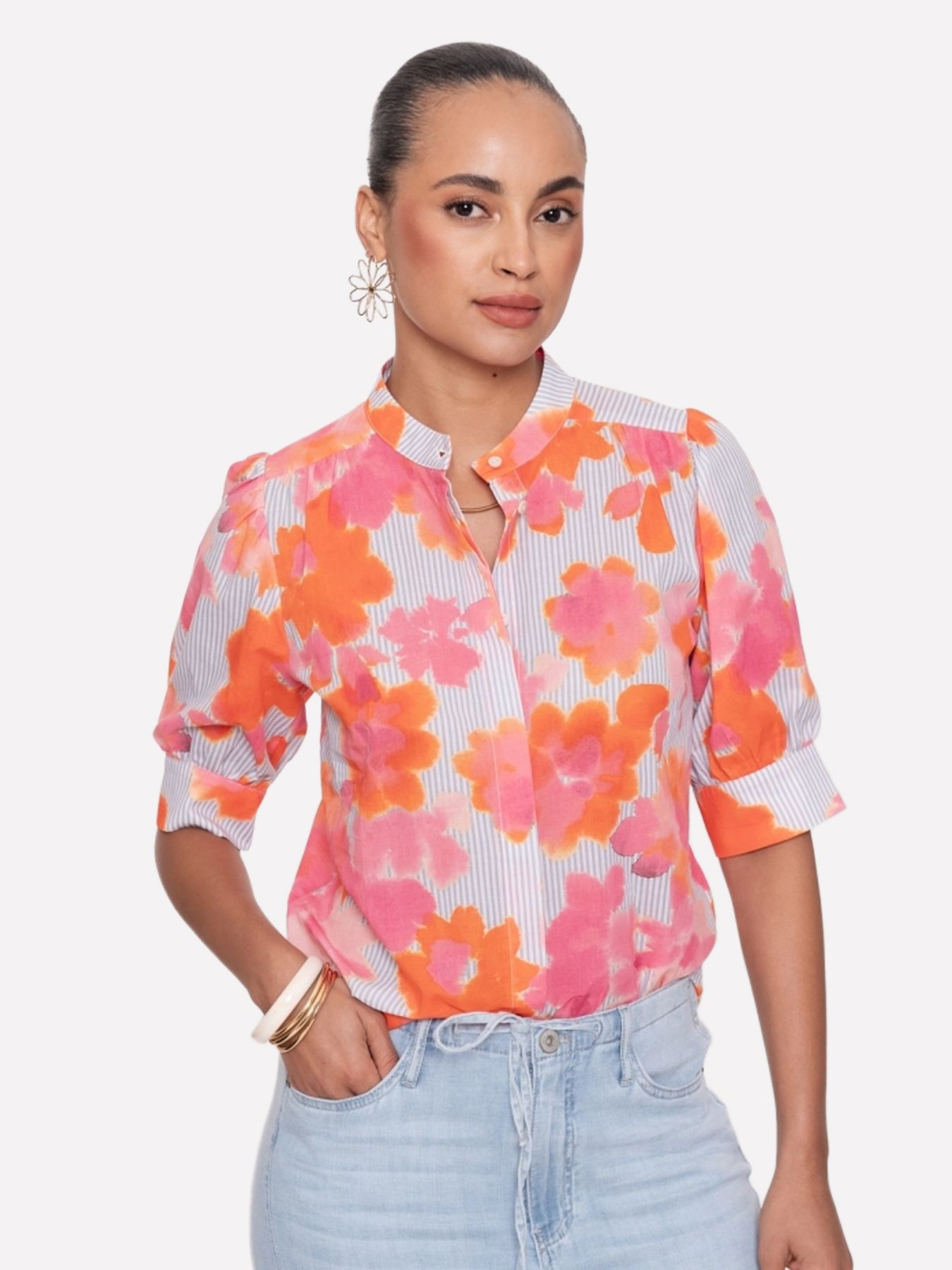 Geisha blouse 250 orange/pink 00117917-EKA26013800000110