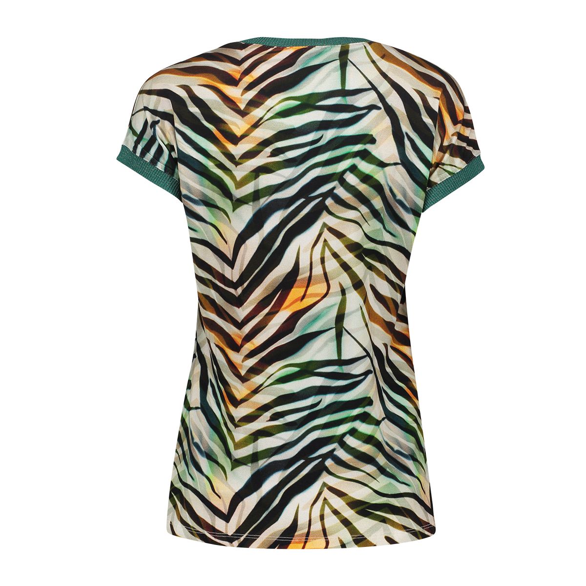 Geisha T-shirt with rib jersey AOP 775 Pr.03-26-2 brown/green 2900167780075