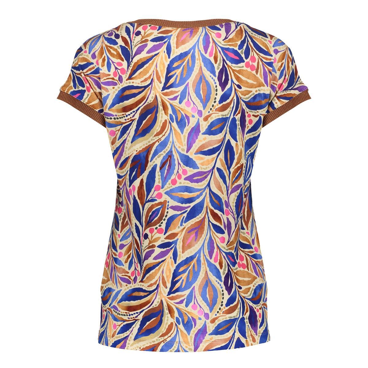Geisha T-shirt with rib jersey AOP 815 Pr.02-26-2 indigo/purple 2900165552049
