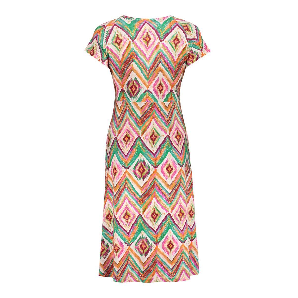 Geisha Dress v-neck short jersey AOP 615 Pr.01-26-2 teal/fuchsia 2900165556078
