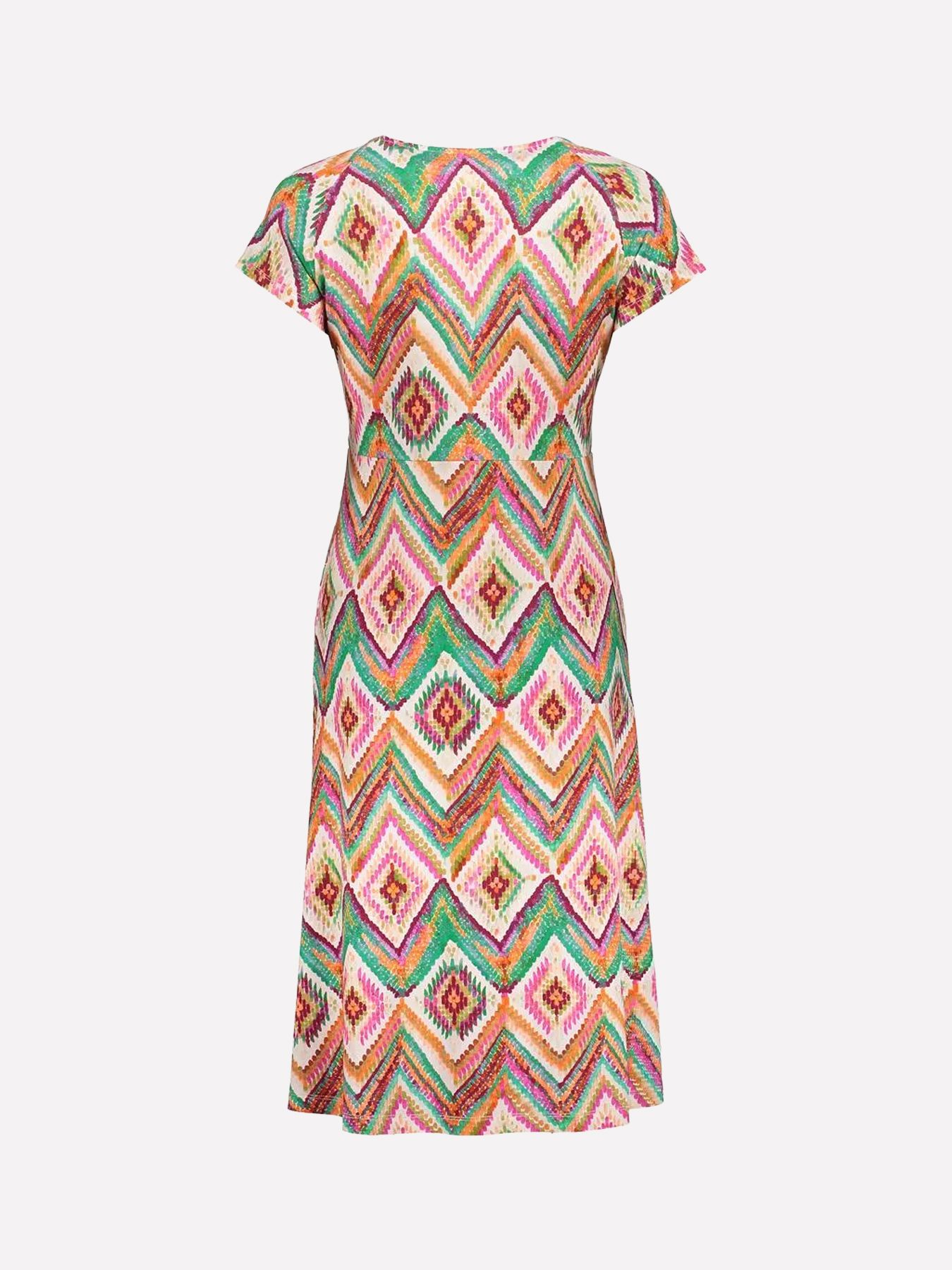 Geisha Dress v-neck short jersey AOP 615 Pr.01-26-2 teal/fuchsia 2900165556078