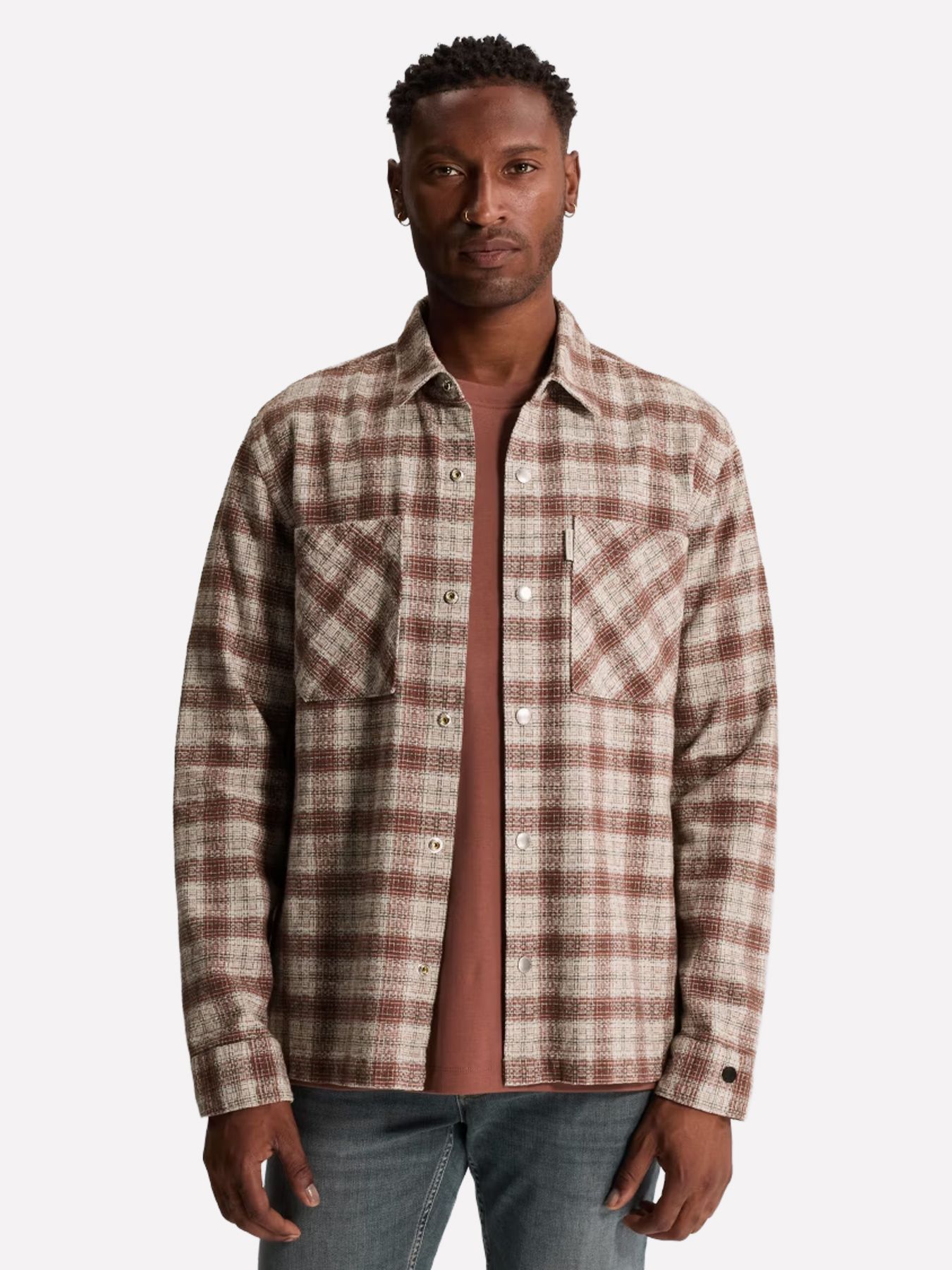 Cast Iron Long sleeve shirt Dobby yarn dyed Lunar Rock 00117931-9024