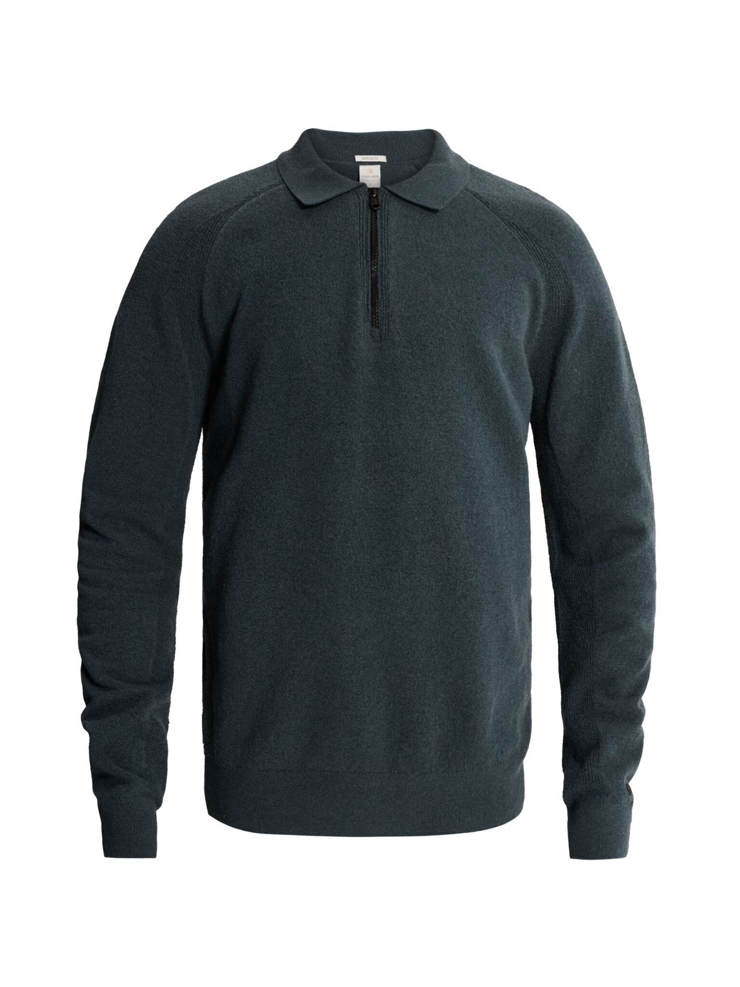 Cast Iron Long sleeve polo shirt regular fit Dark Slate 00117934-9076