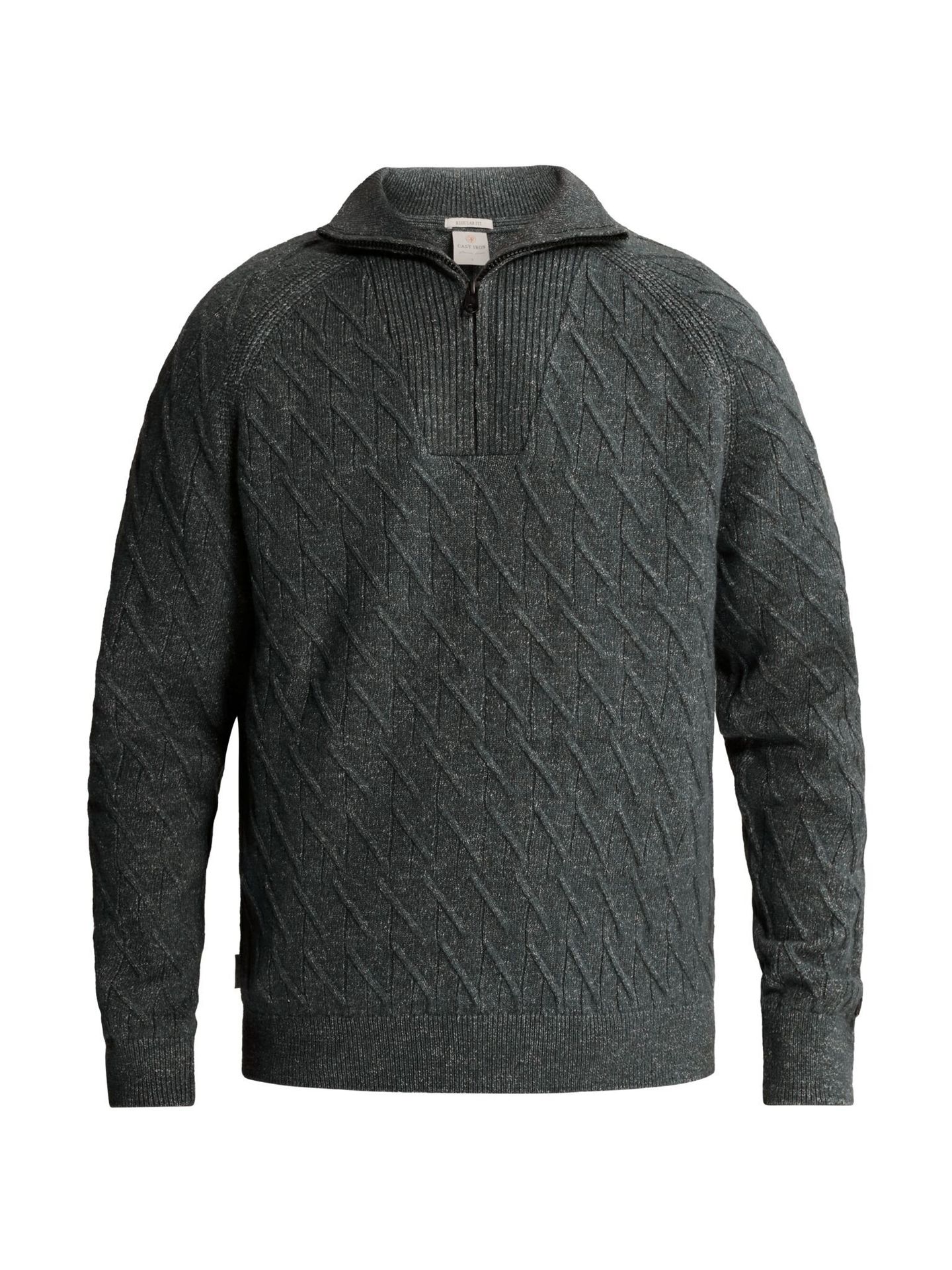 Cast Iron Half zip collar regular fit cotton Lunar Rock 00117935-9024