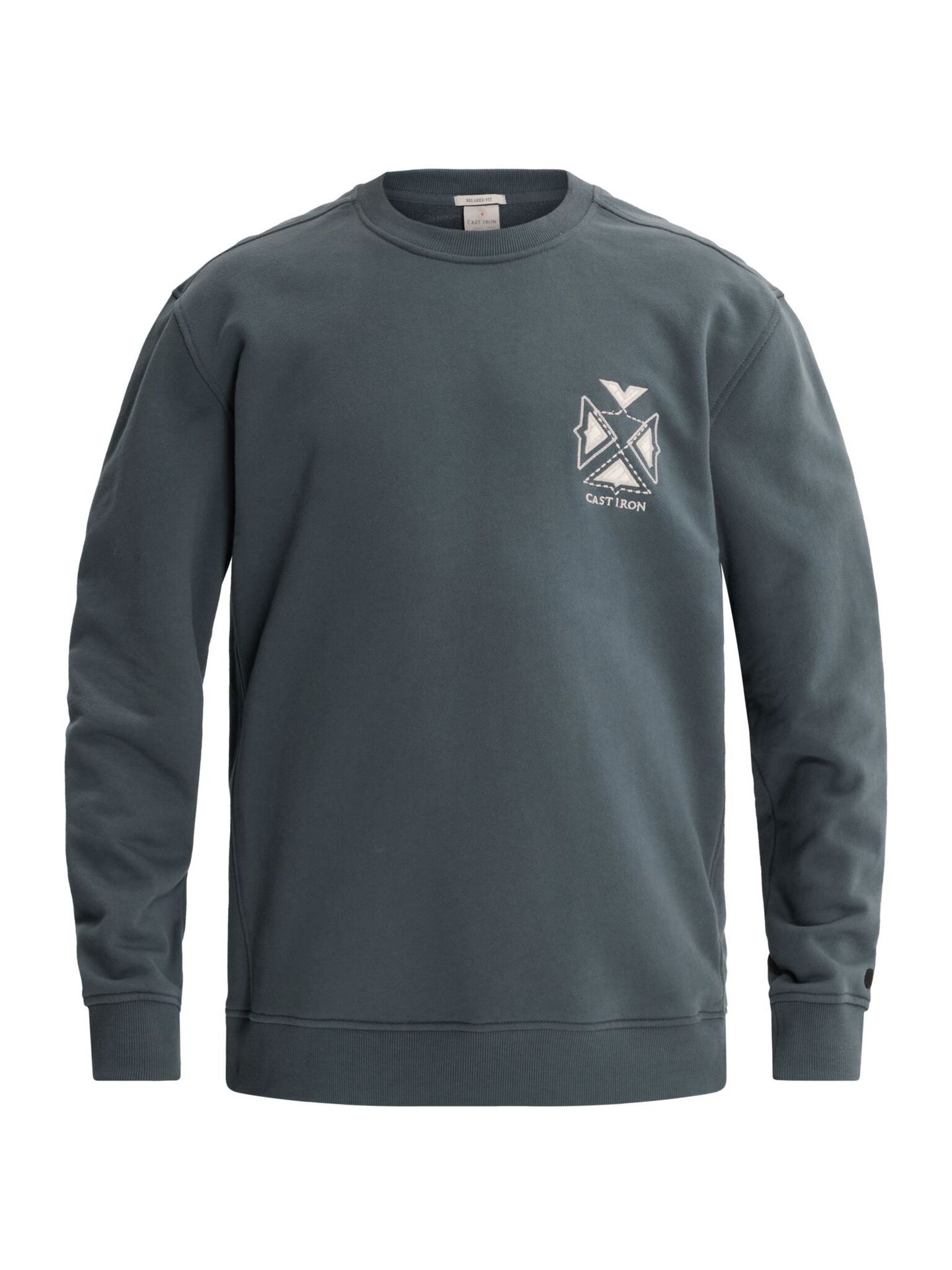 Cast Iron Long sleeve r-neck relaxed fit gra Dark Slate 00117936-9076