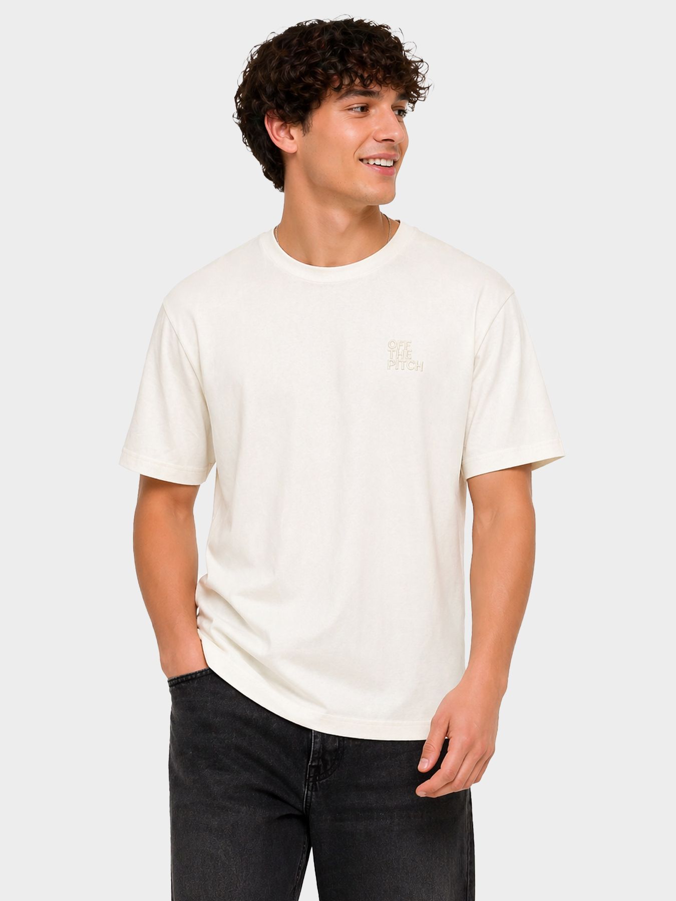 Off The Pitch Blossom slim fit tee off white 00117938-W2