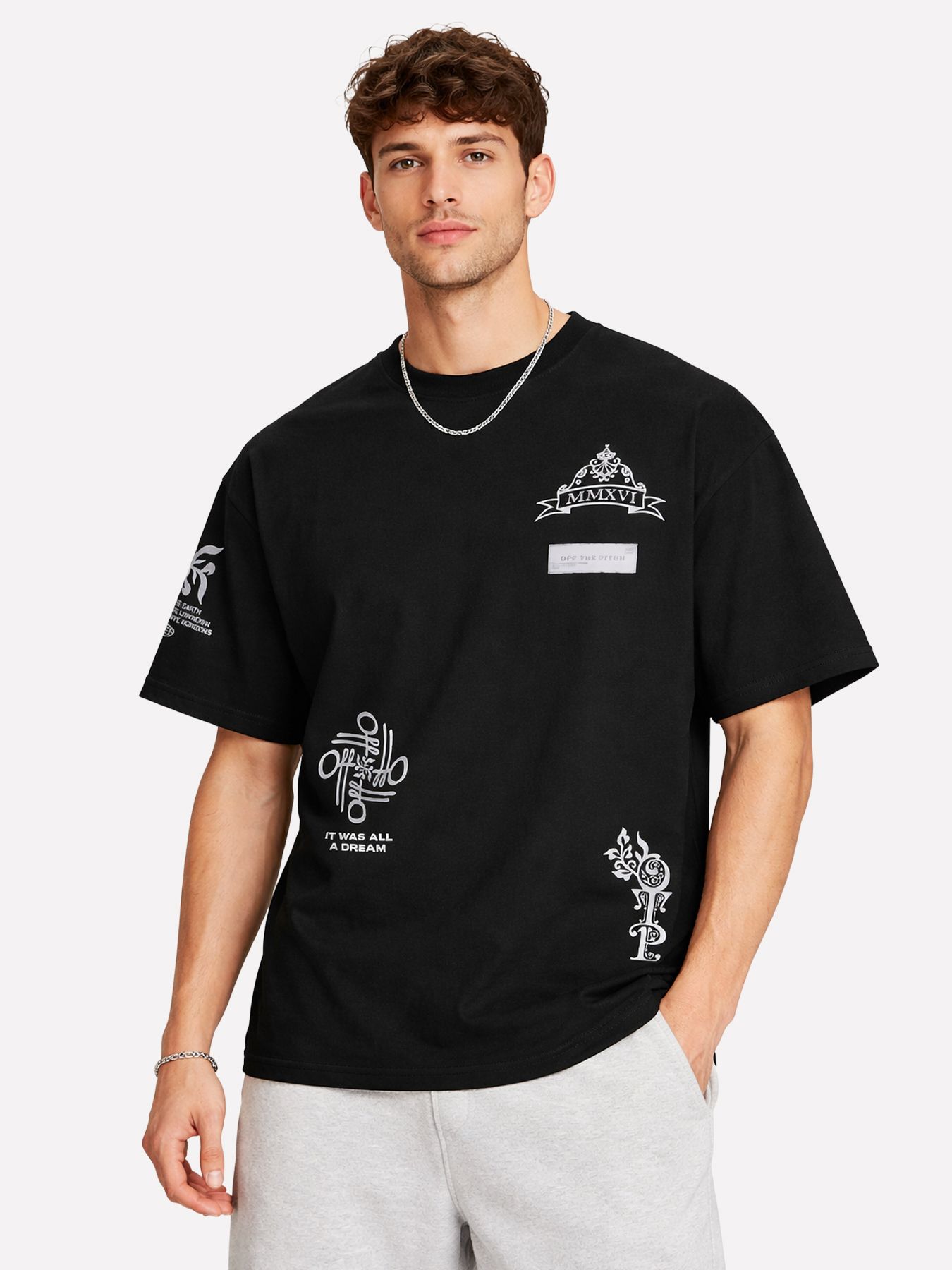 Off The Pitch Filigrain oversized fit tee Black 00117939-BLC