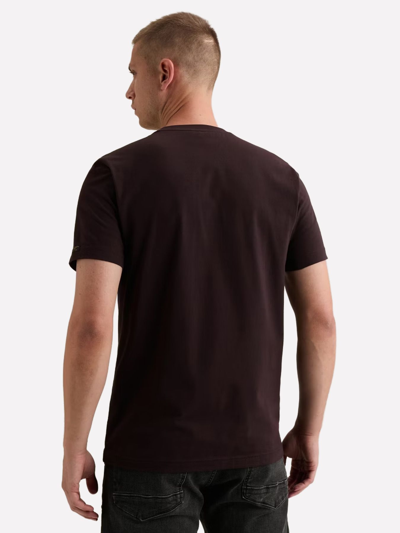 Pme Legend Short sleeve r-neck cotton elastan Dark Aubergine 2900165594018