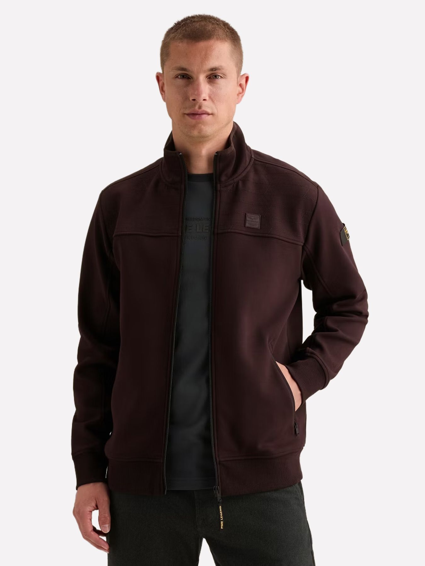 Pme Legend Zip jacket interlock sweat Dark Aubergine 2900165596050