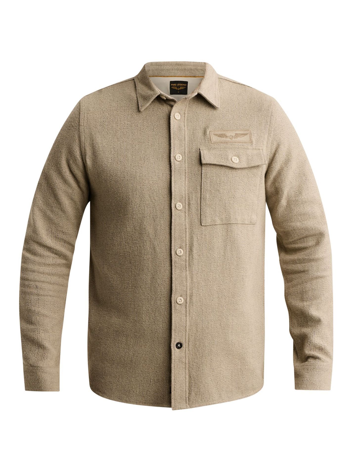 Pme Legend Long sleeve shirt brushed flanel Abbey Stone 00117950-6412
