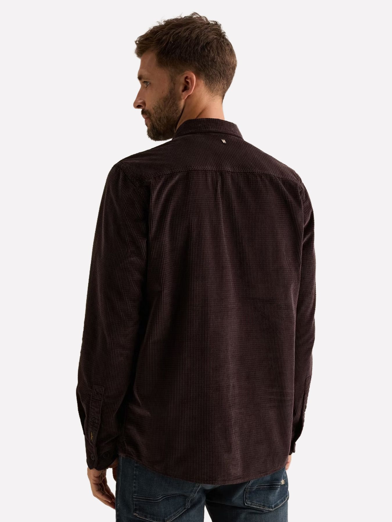 Pme Legend Long sleeve shirt Dobby Corduroy Dark Aubergine 2900165602058