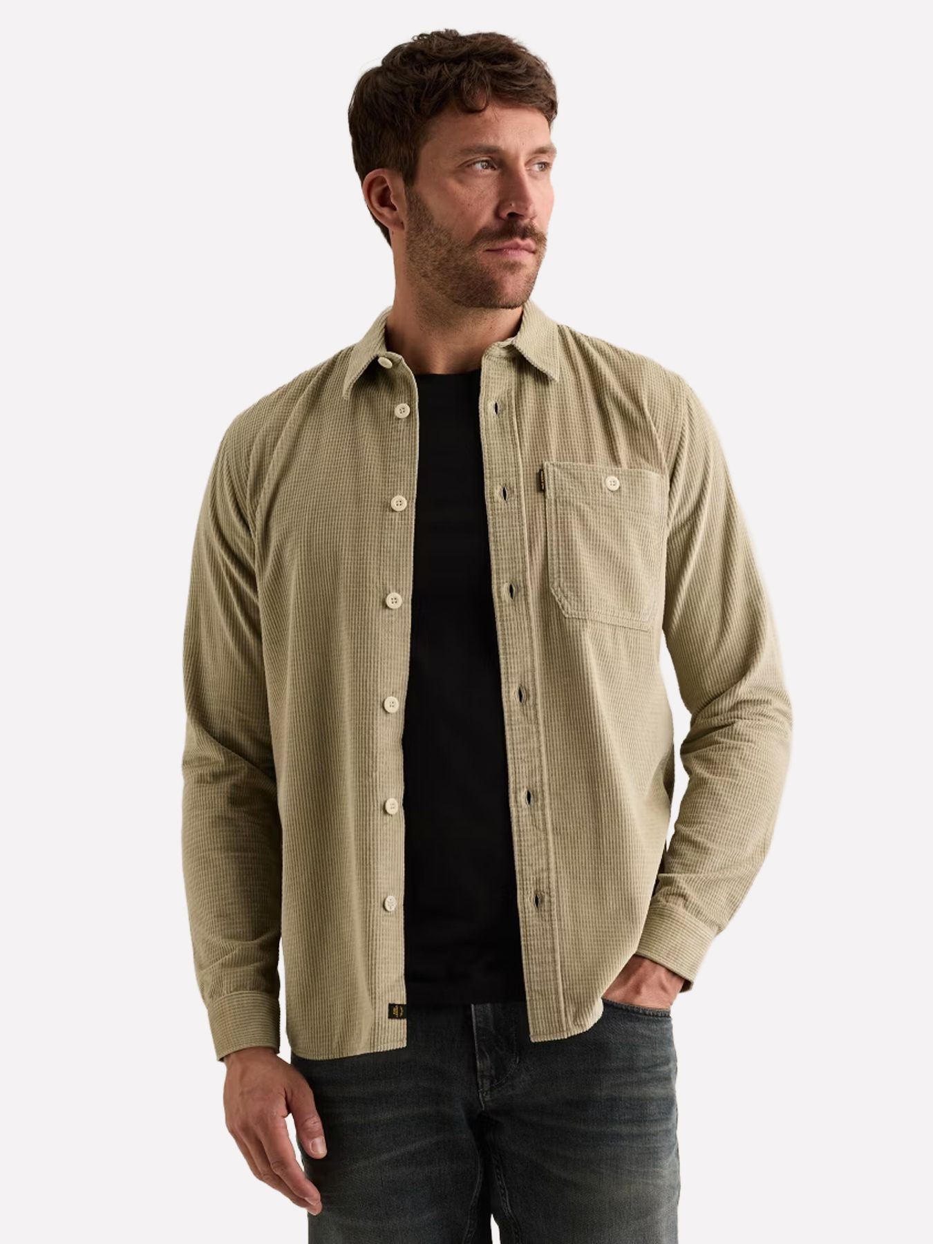 Pme Legend Long sleeve shirt Dobby Corduroy Abbey Stone 2900165604052