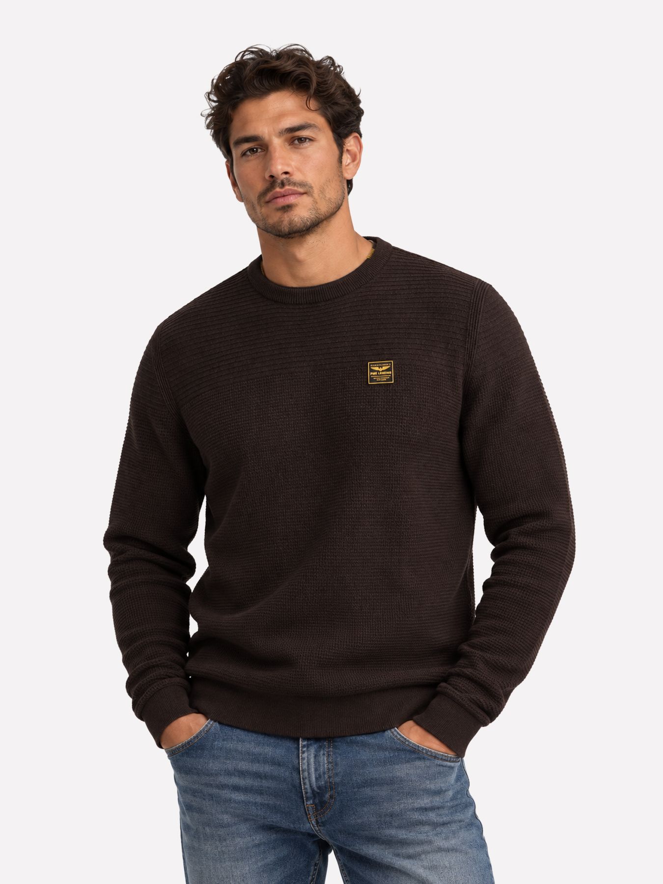 Pme Legend R-neck cotton mouline Dark Aubergine 00117968-4357