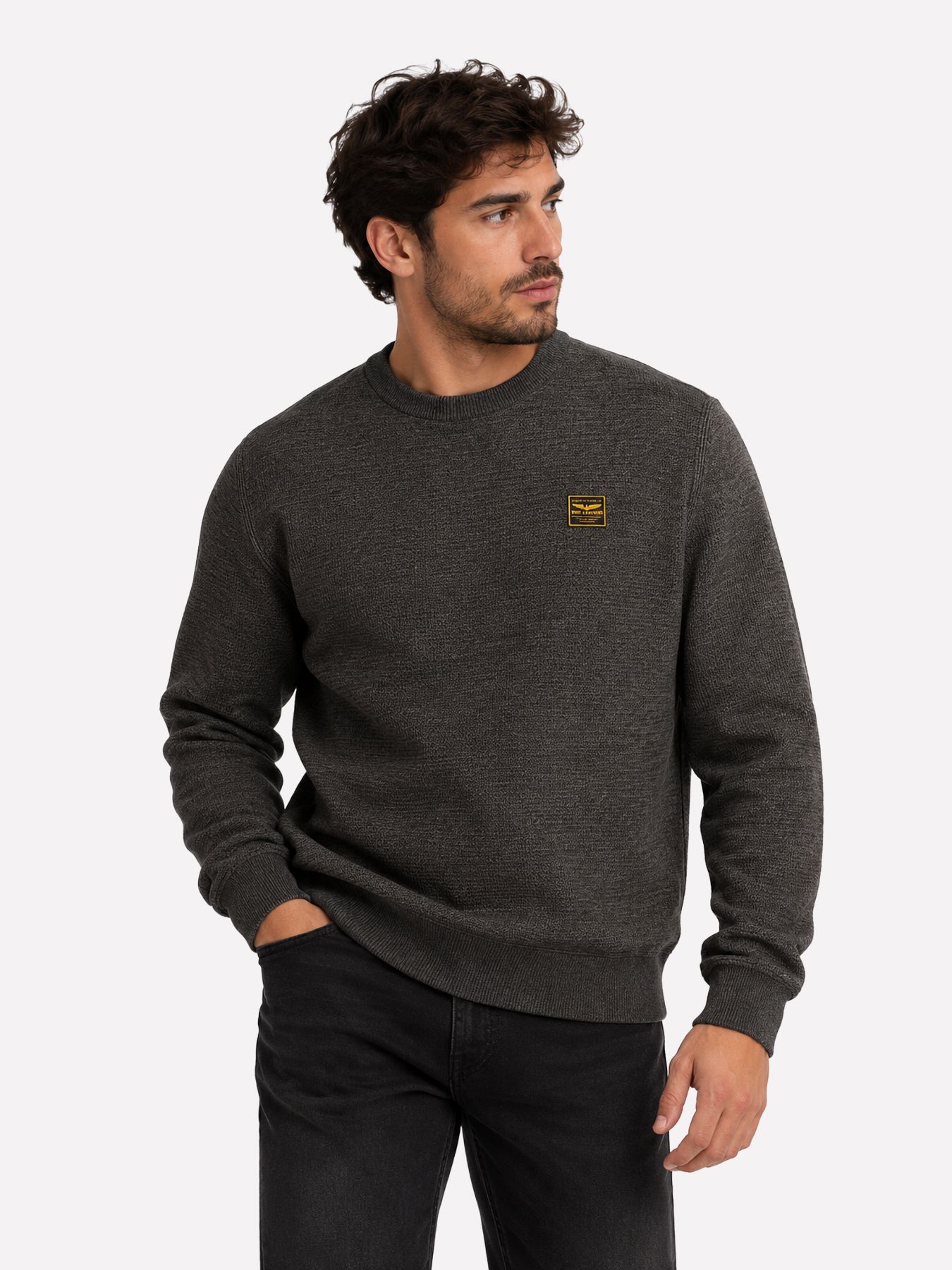 Pme Legend R-neck cotton mouline Jet Black 00117968-9067