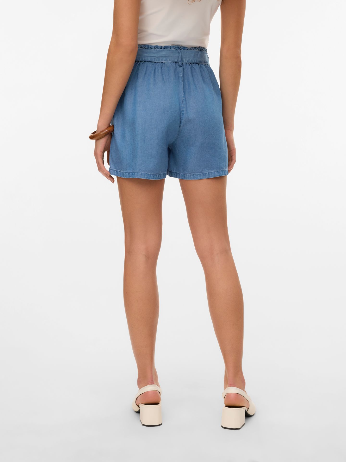 Vero Moda VMFLEUR HW PAPERBAG BELT TENCEL SHO Medium Blue Denim 2900165677032