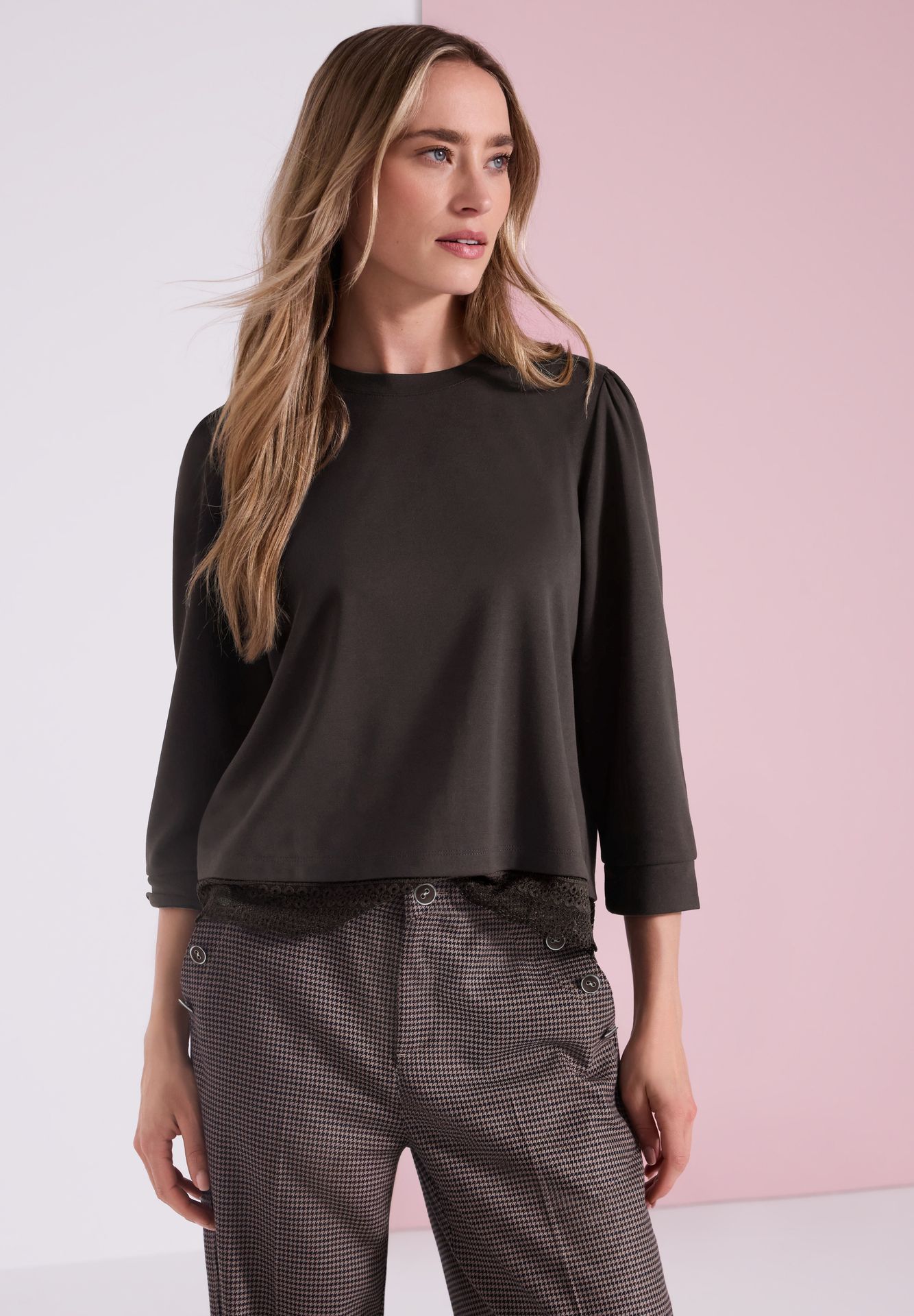 Street-One A325841 LTD QR style w.lace bottom black coffee 2900165712023