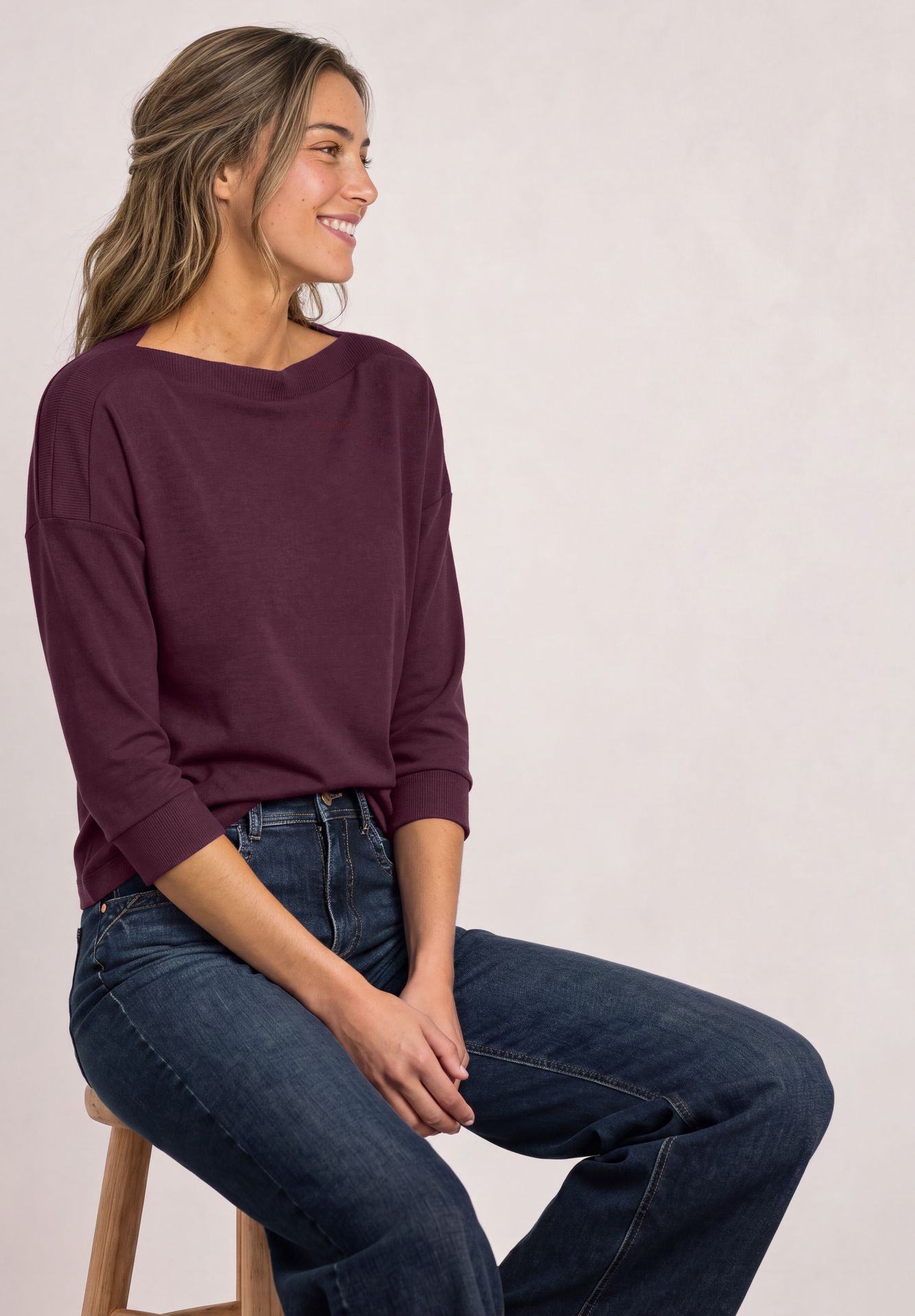 Street-One A325842 LTD QR u-boat shirt w.rib c rustic rouge 2900165713068