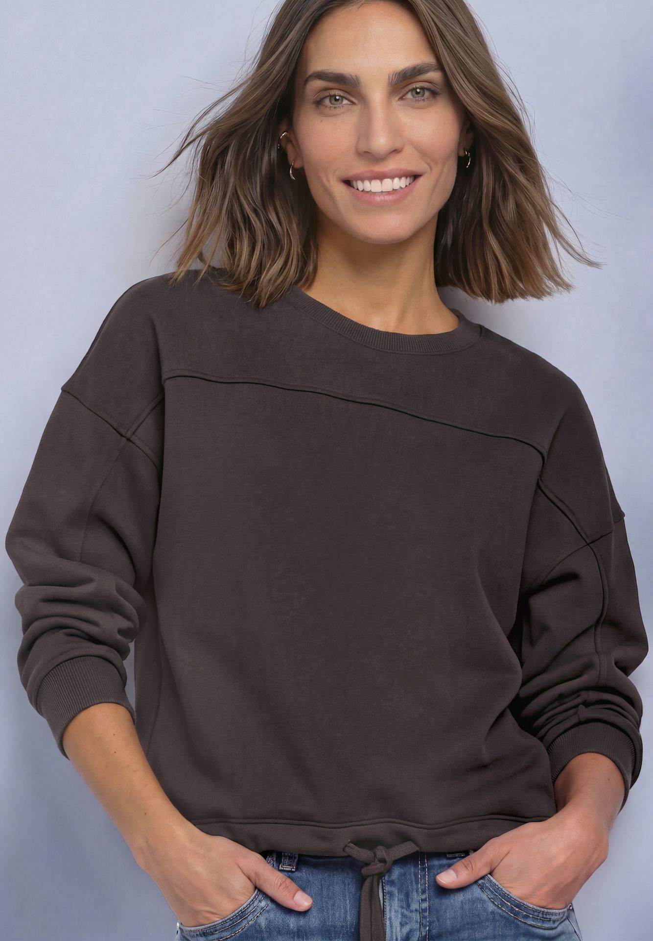 Street-One A304076 Crewneck w. Dividing Seam black coffee 2900165766040