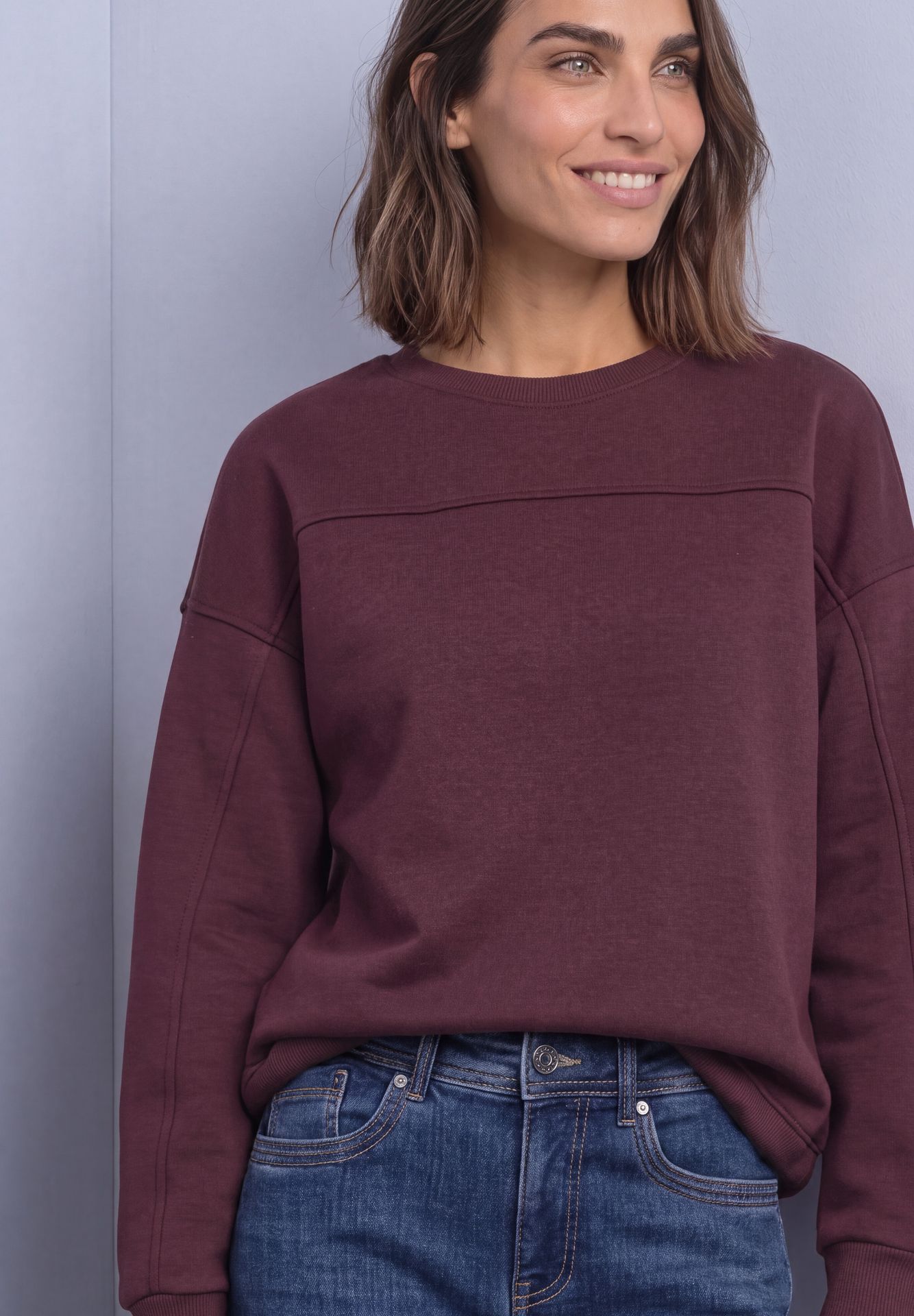 Street-One A304076 Crewneck w. Dividing Seam rustic rouge 2900165765050
