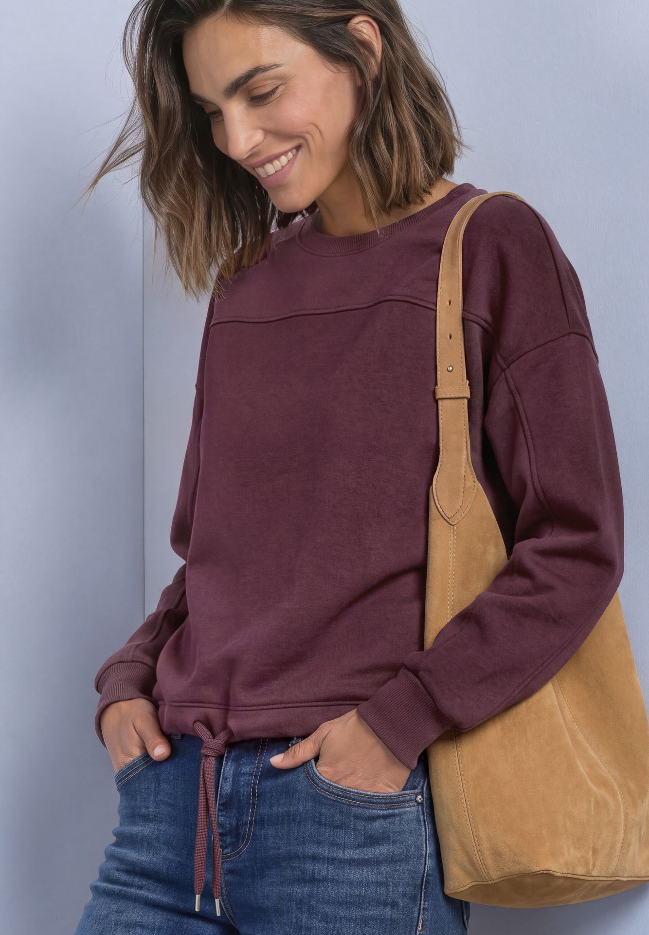 Street-One A304076 Crewneck w. Dividing Seam rustic rouge 2900165765050
