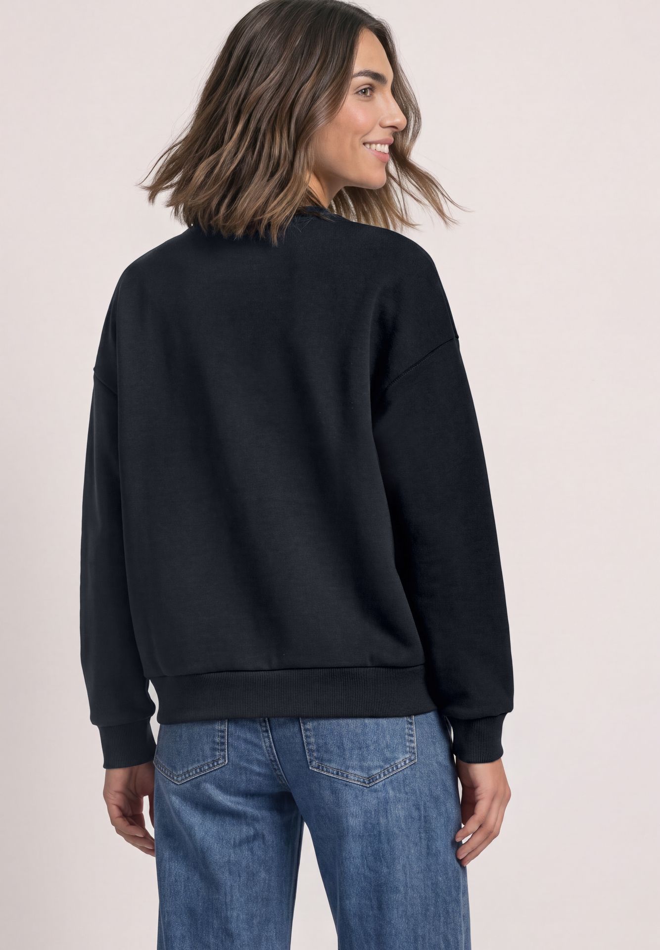 Street-One A304077 Loose Fit Crewneck w. Flowe indigo night 2900165769058