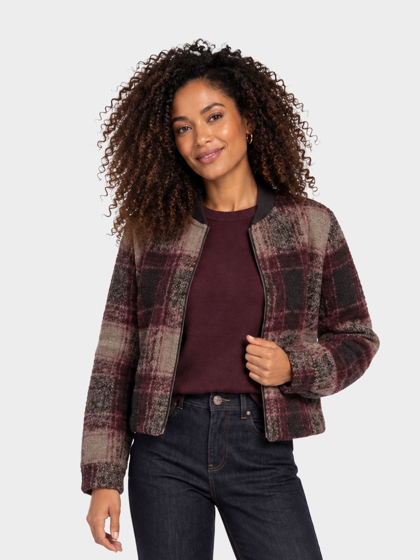 Street-One A325844 multicolor fluffy check jac black coffee 00118050-EKA19000200000957