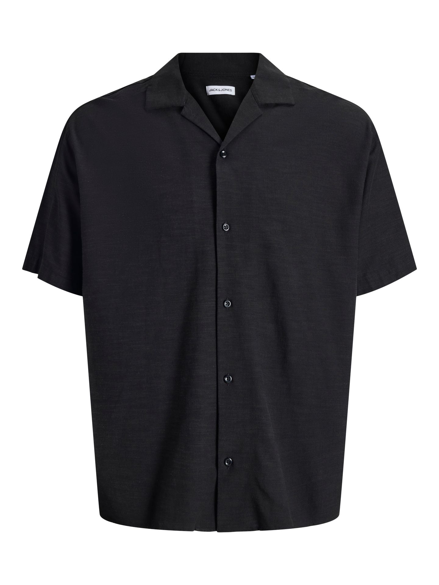 Jack & Jones JJALFREDO SLUB RESORT SHIRT SS Black 00118105-EKA26011400000232