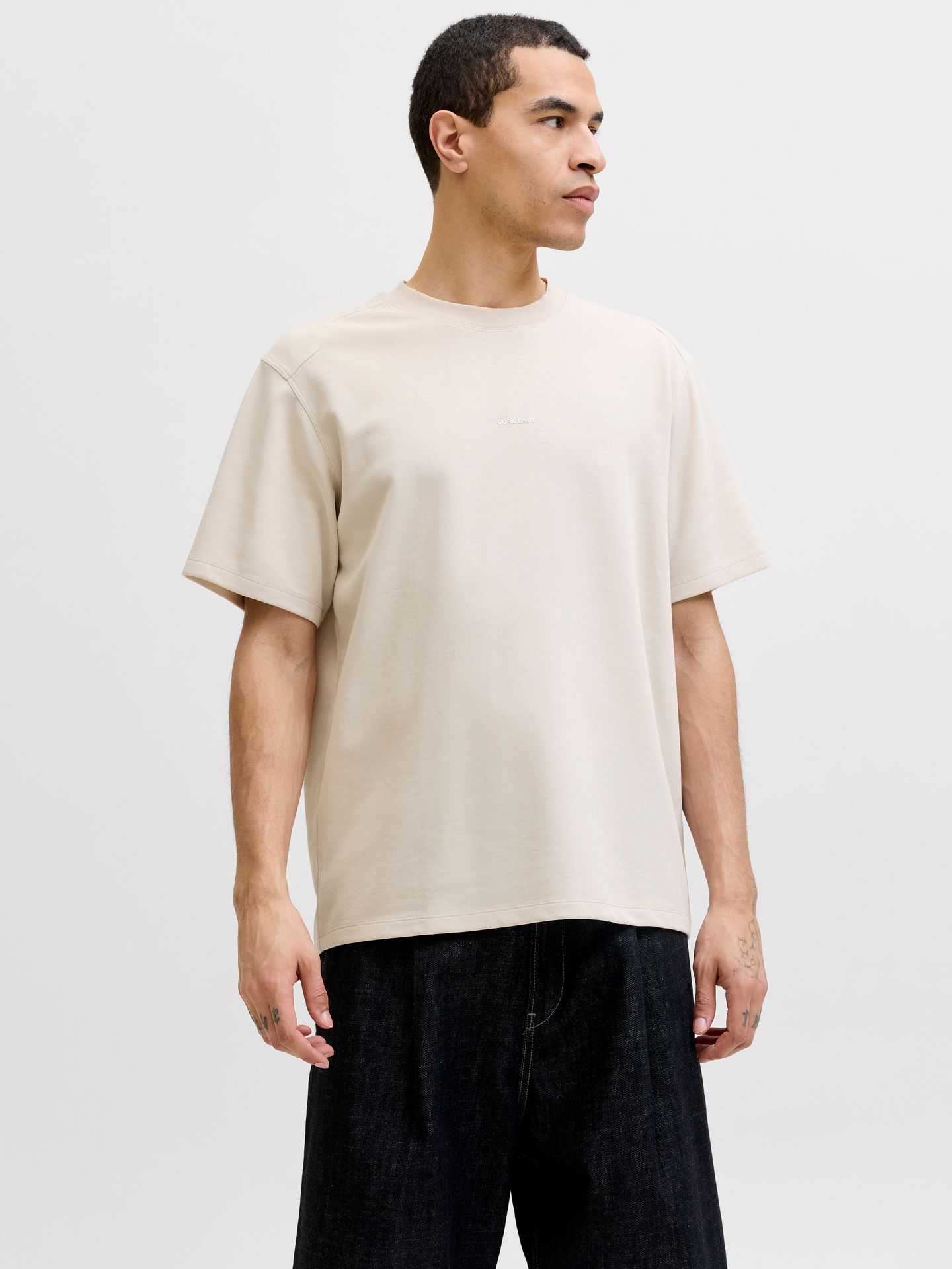 Jack & Jones JCOSPONGYTEE SS CREW NECK SMU Moonbeam/SLIM 2900165906033