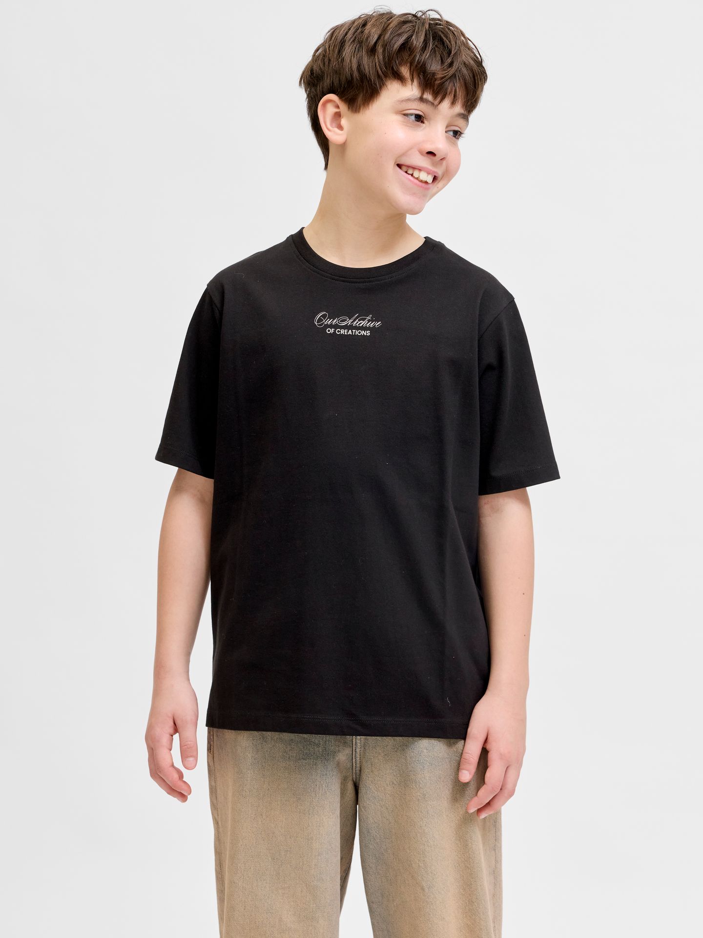 Jack & Jones JJART PRINT TEE SS CREW NECK JNR Black 00118108-EKA26011400000232