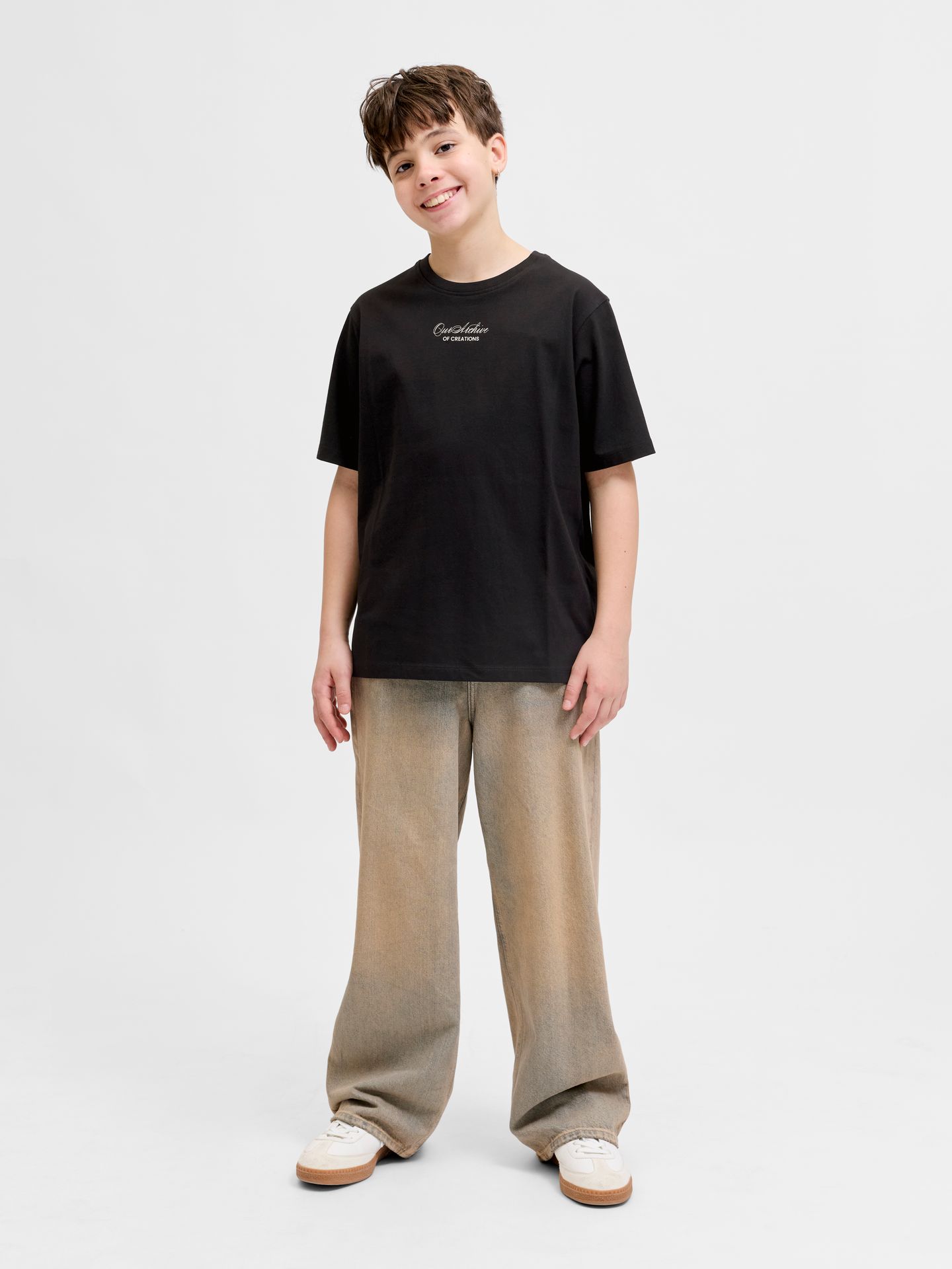 Jack & Jones JJART PRINT TEE SS CREW NECK JNR Black 2900165910054