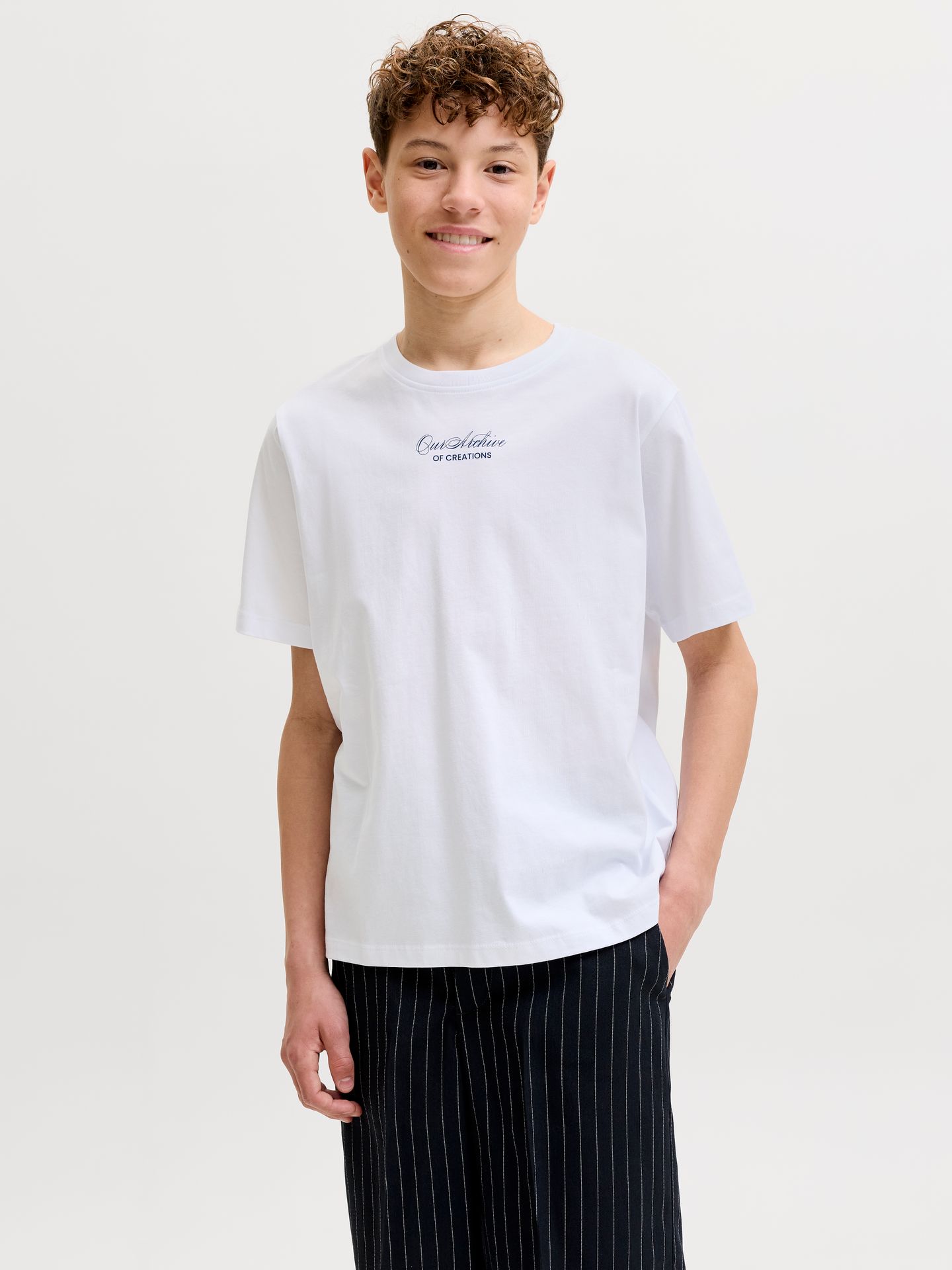 Jack & Jones JJART PRINT TEE SS CREW NECK JNR Bright White 00118108-EKA26011400001494