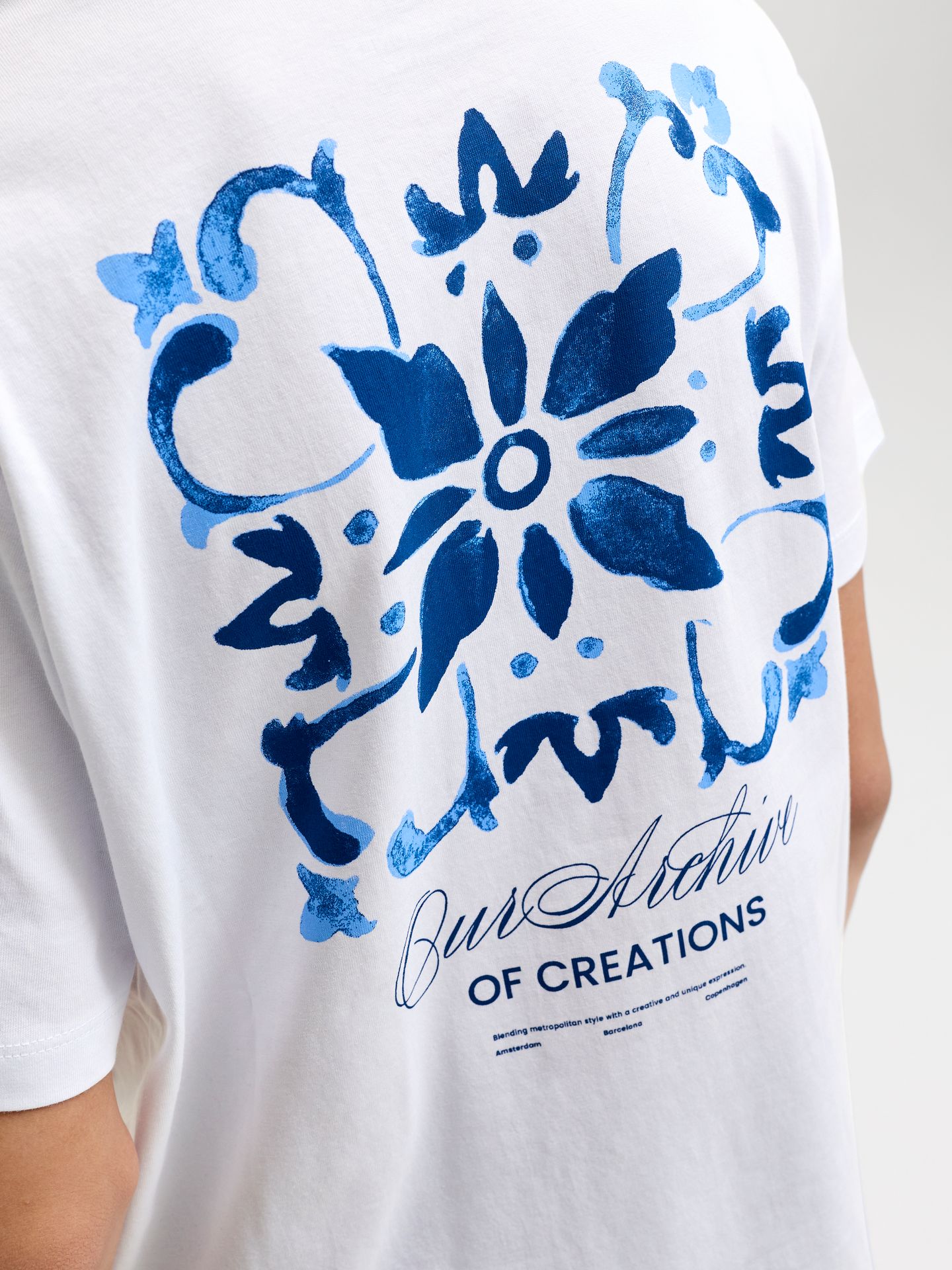 Jack & Jones JJART PRINT TEE SS CREW NECK JNR Bright White 2900165911044